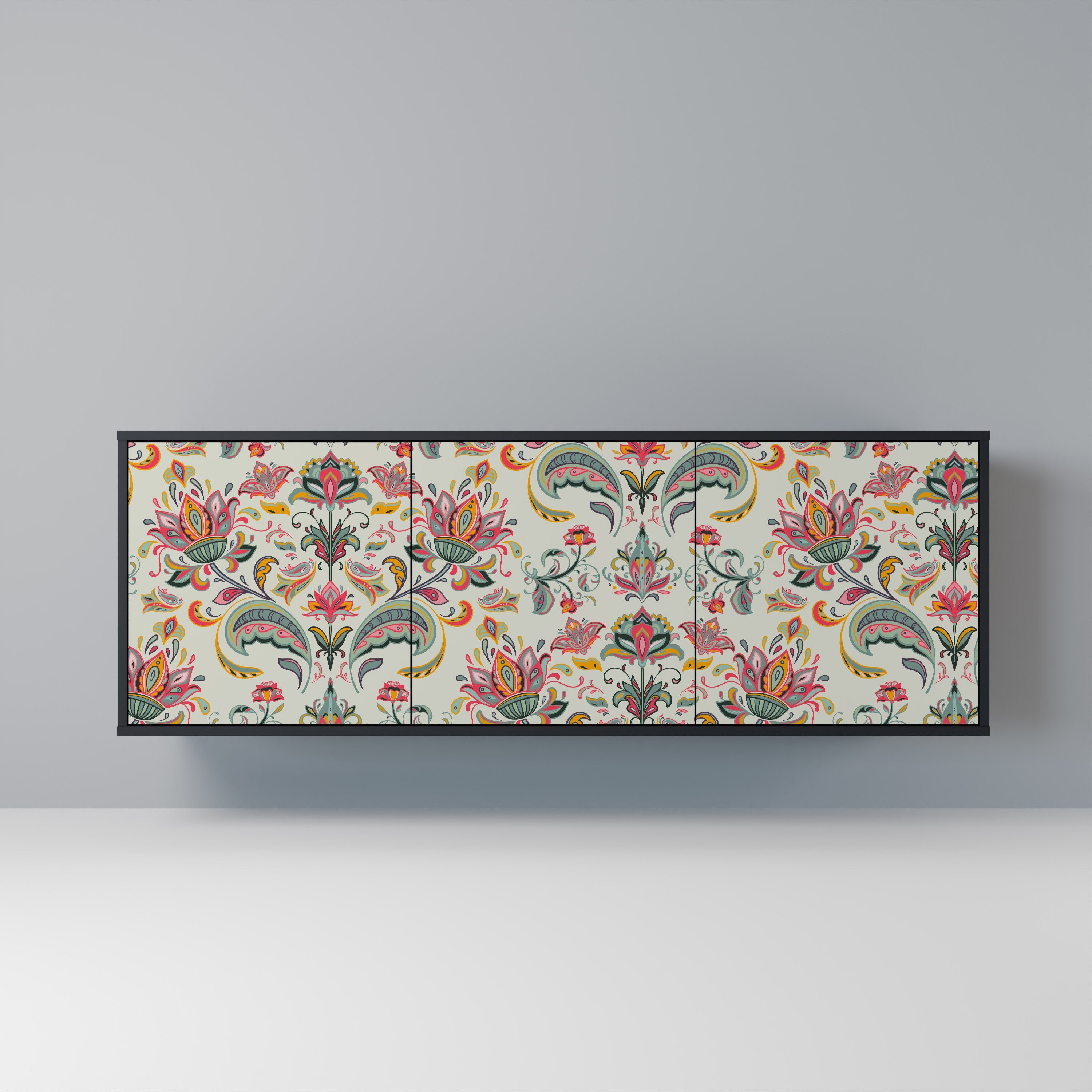 Buffet 3 portes ORGANIC FOLKLORE finition noire