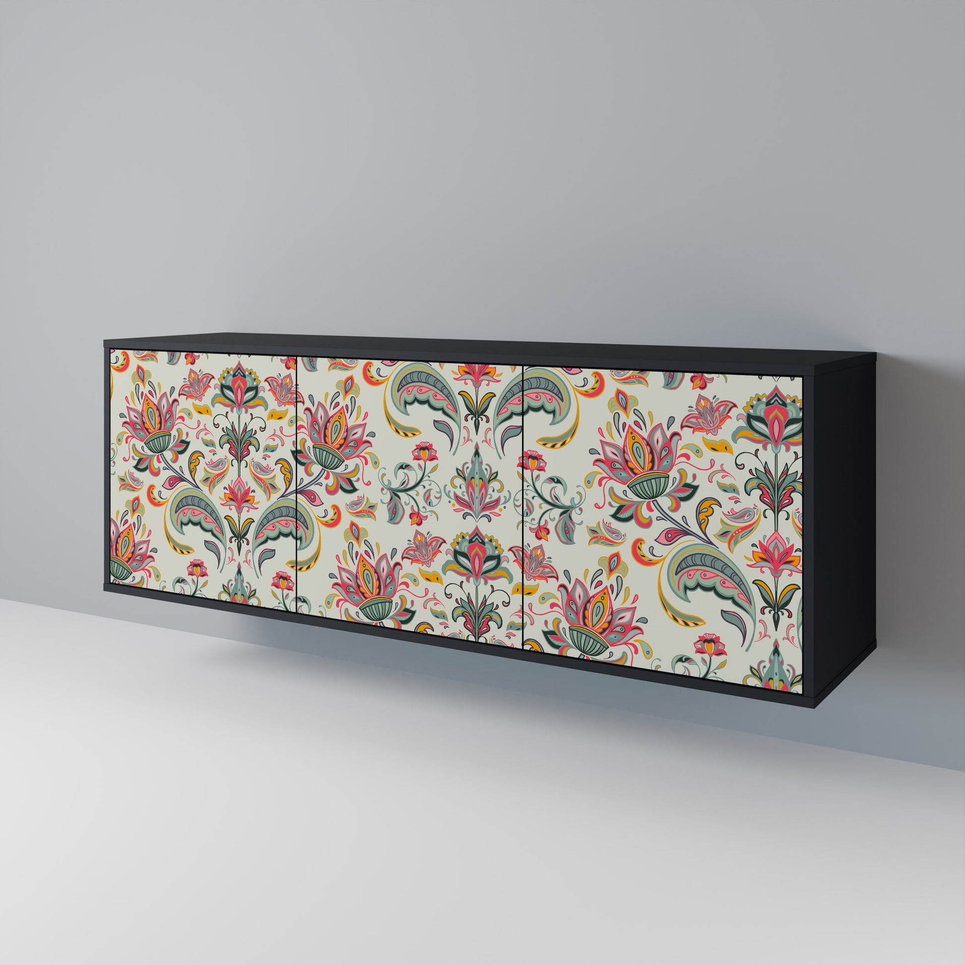 Buffet 3 portes ORGANIC FOLKLORE finition noire