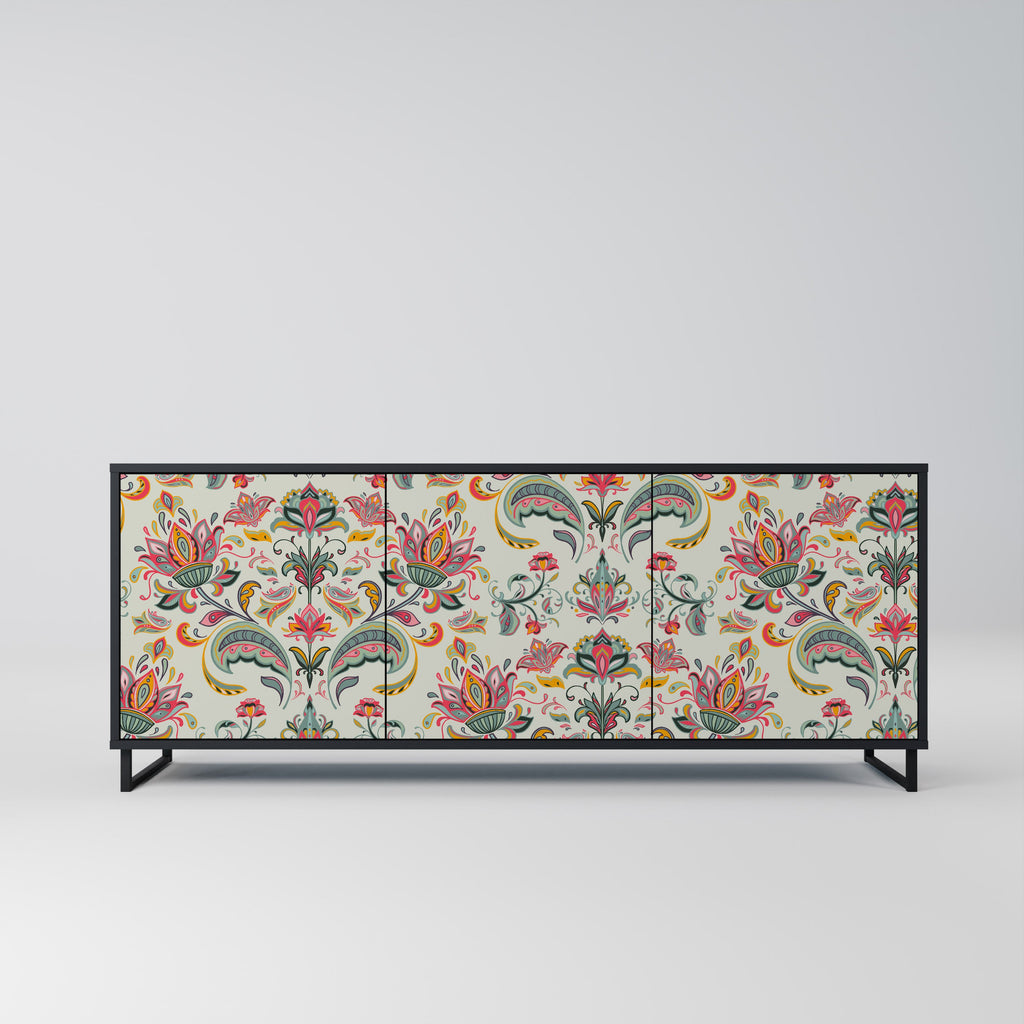 Buffet 3 portes ORGANIC FOLKLORE finition noire