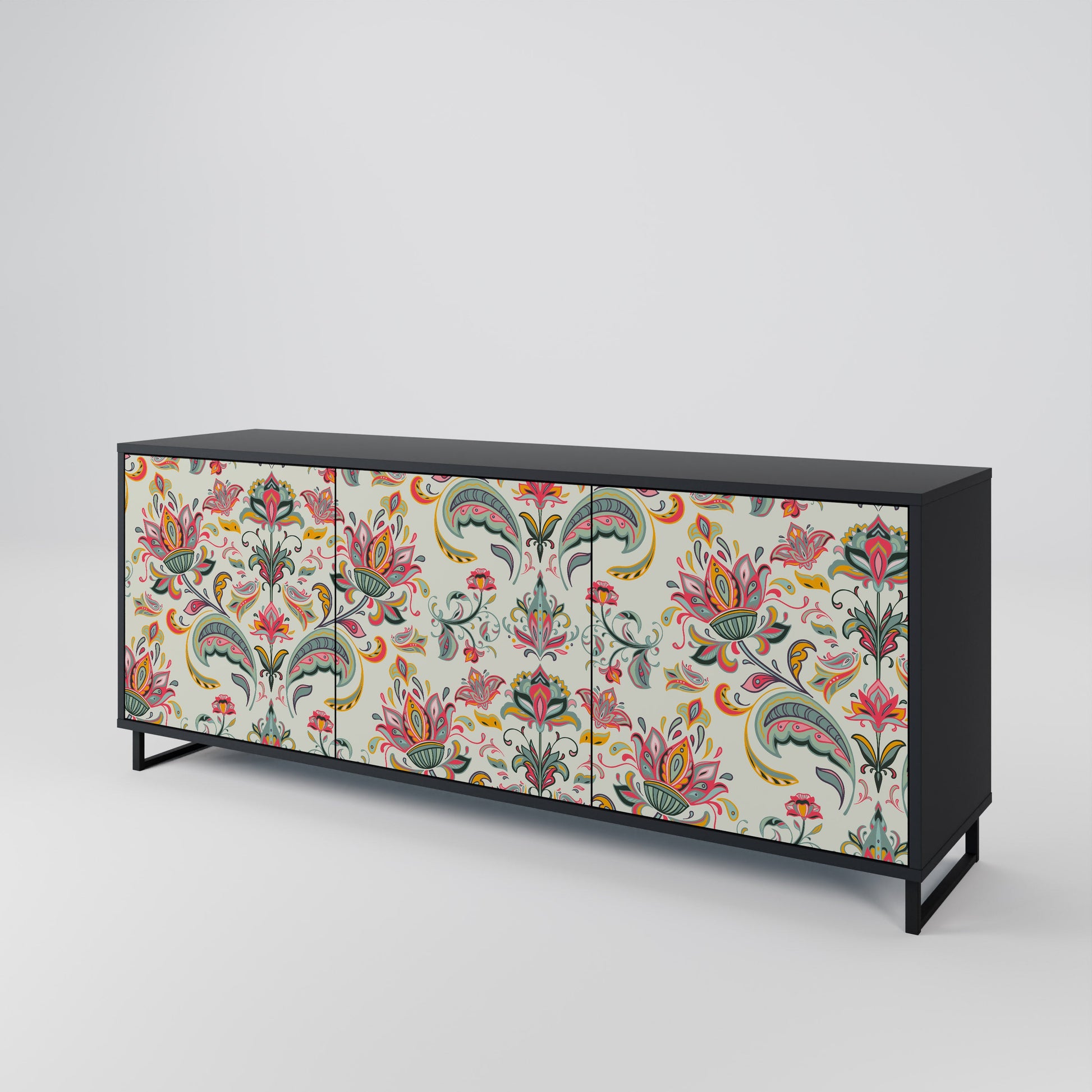 Buffet 3 portes ORGANIC FOLKLORE finition noire