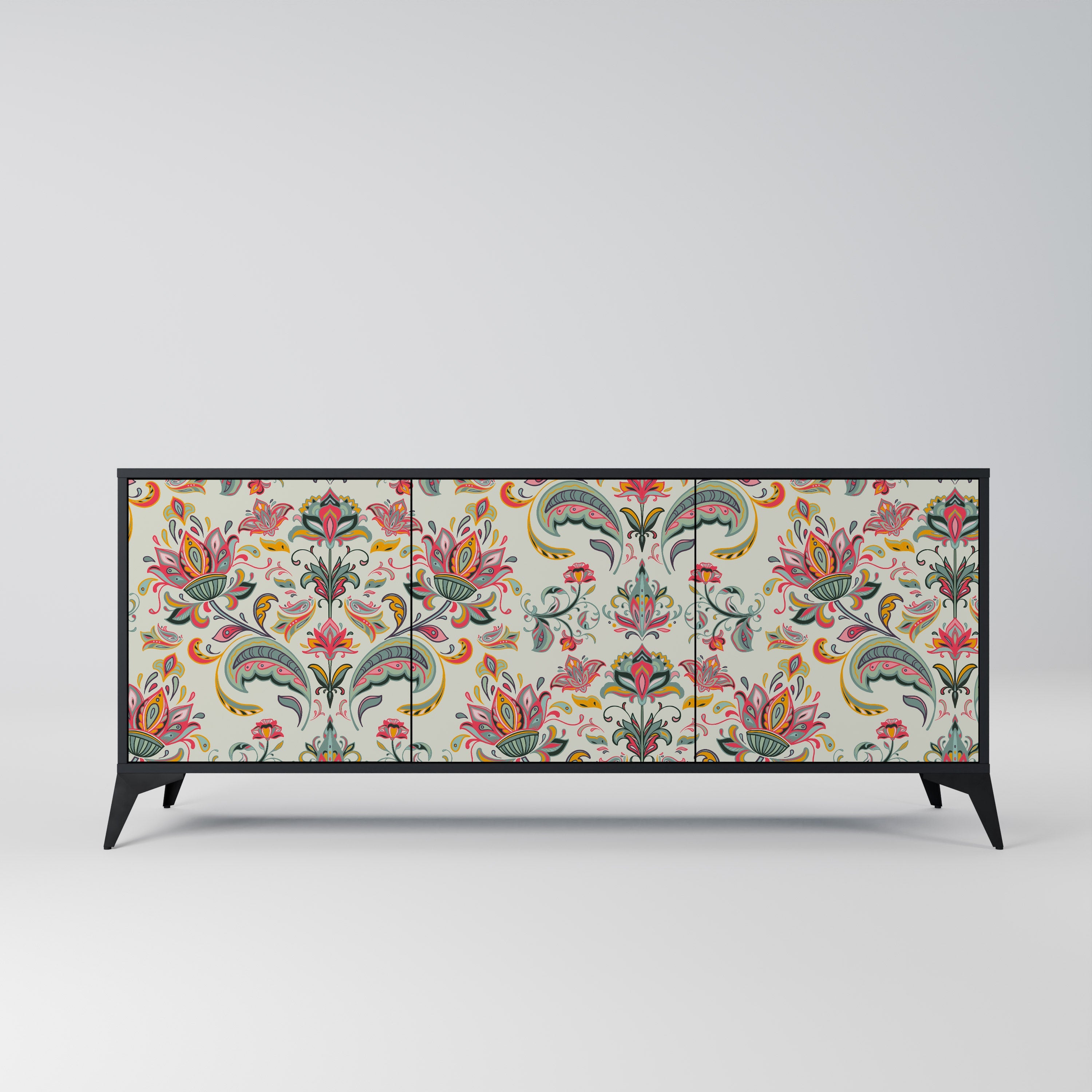 Buffet 3 portes ORGANIC FOLKLORE finition noire