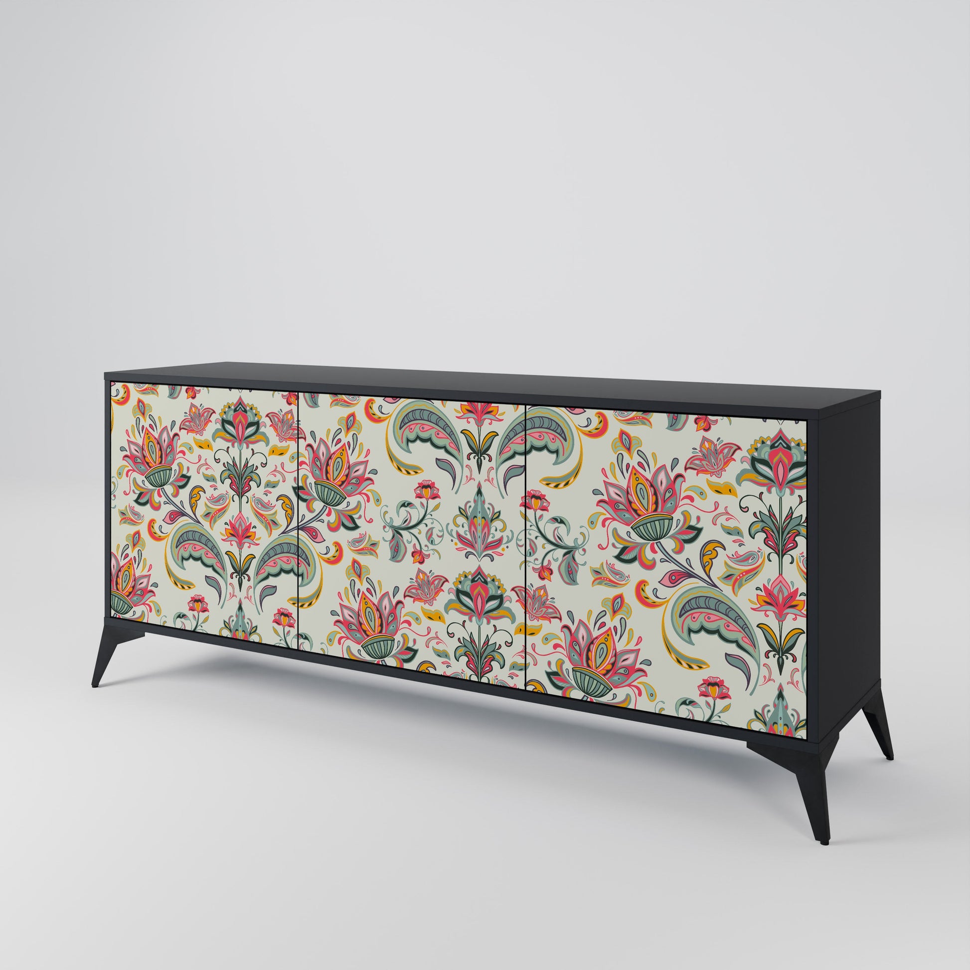Buffet 3 portes ORGANIC FOLKLORE finition noire
