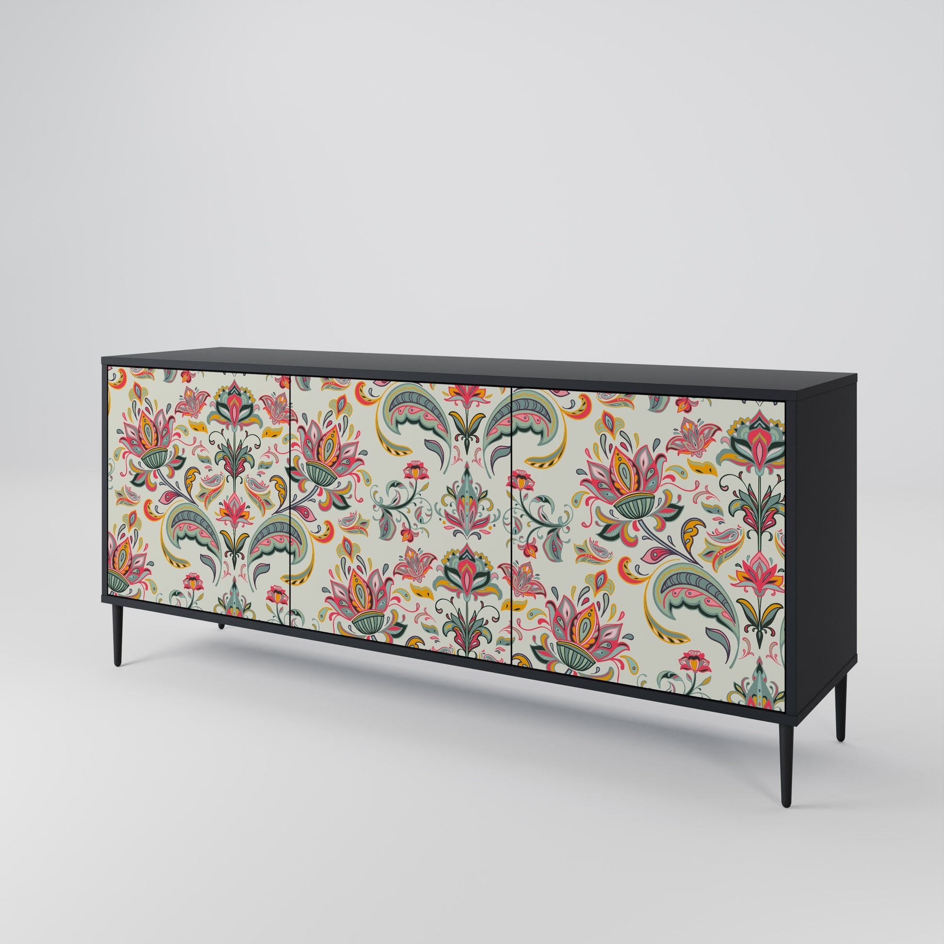 Buffet 3 portes ORGANIC FOLKLORE finition noire