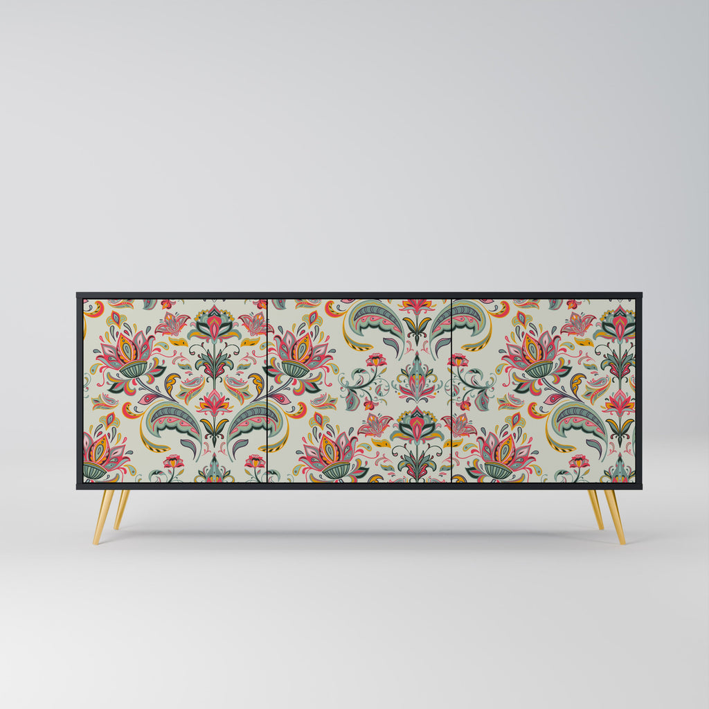 Buffet 3 portes ORGANIC FOLKLORE finition noire