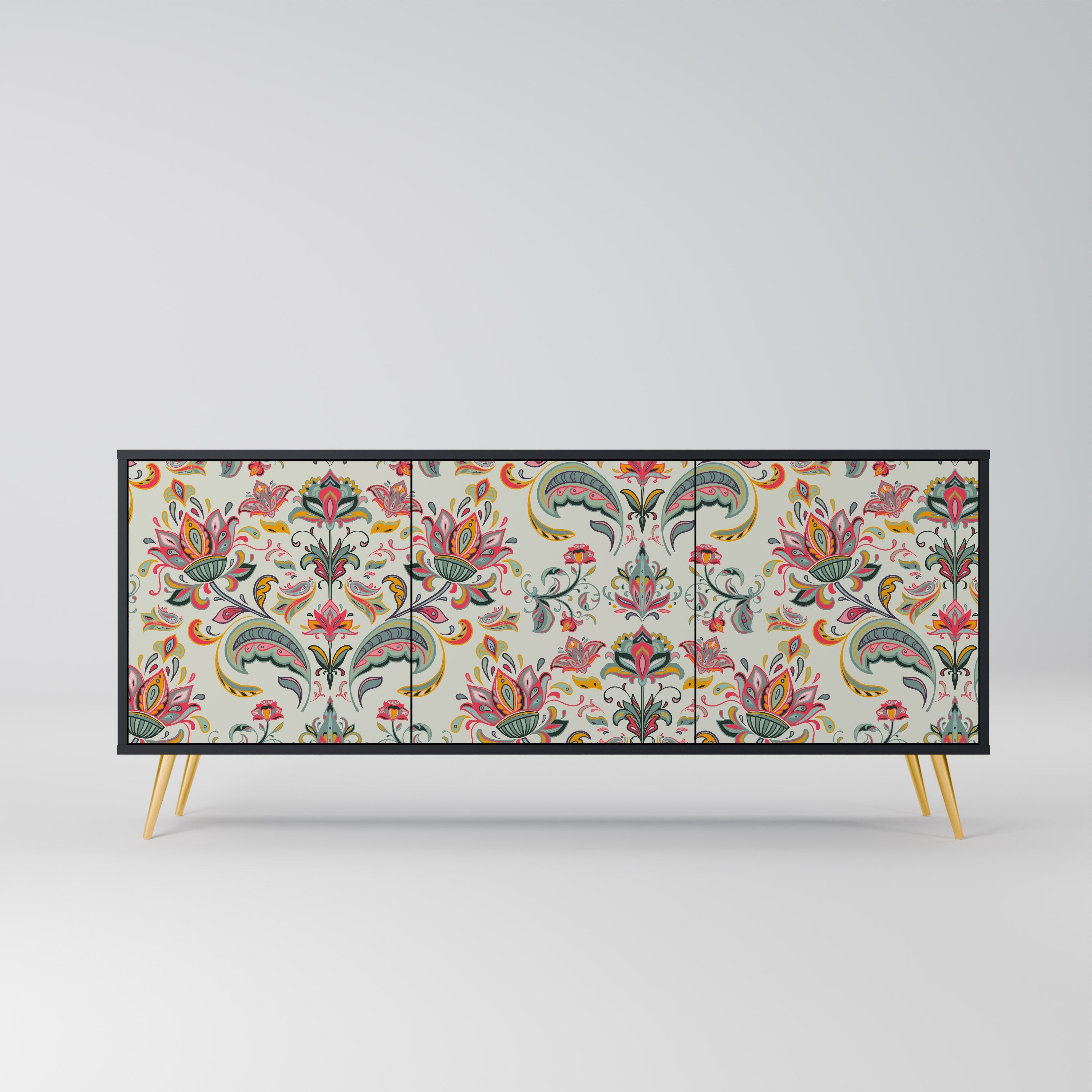 Buffet 3 portes ORGANIC FOLKLORE finition noire