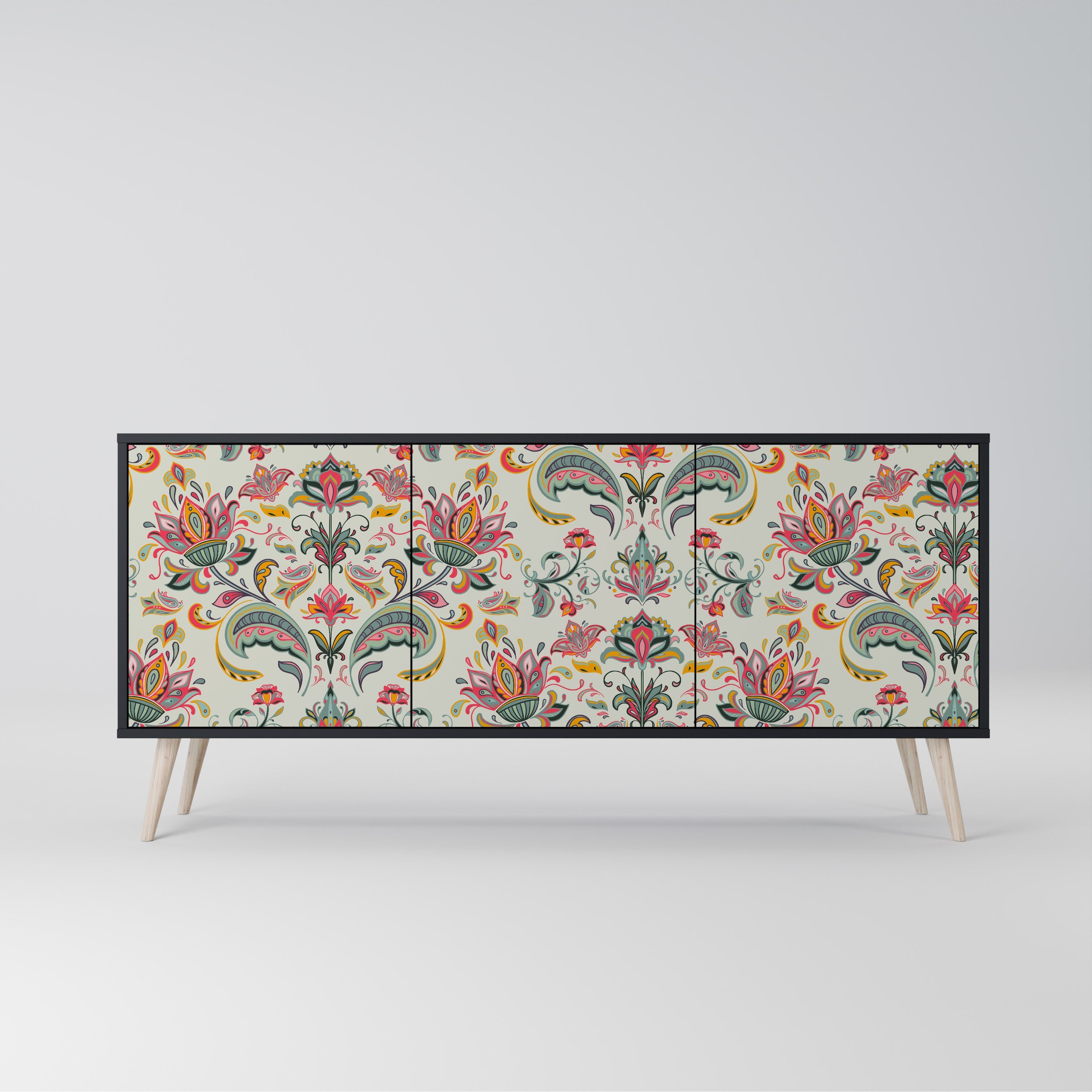 Buffet 3 portes ORGANIC FOLKLORE finition noire