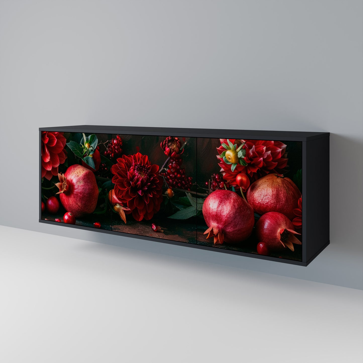 DAHLIAS AND POMEGRANATES 3-Door Sideboard
