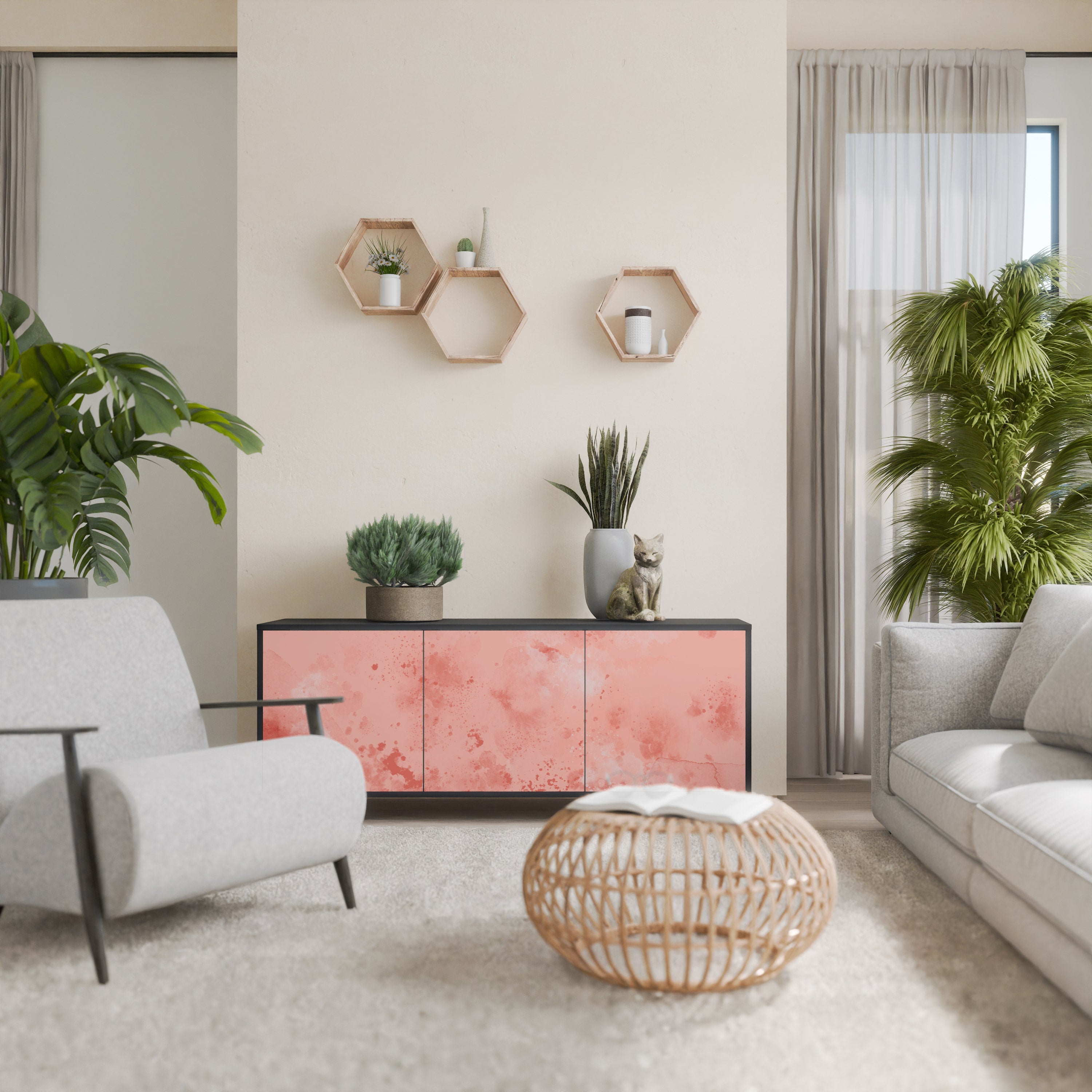 Buffet 3 portes CRANE DANCE en finition noire