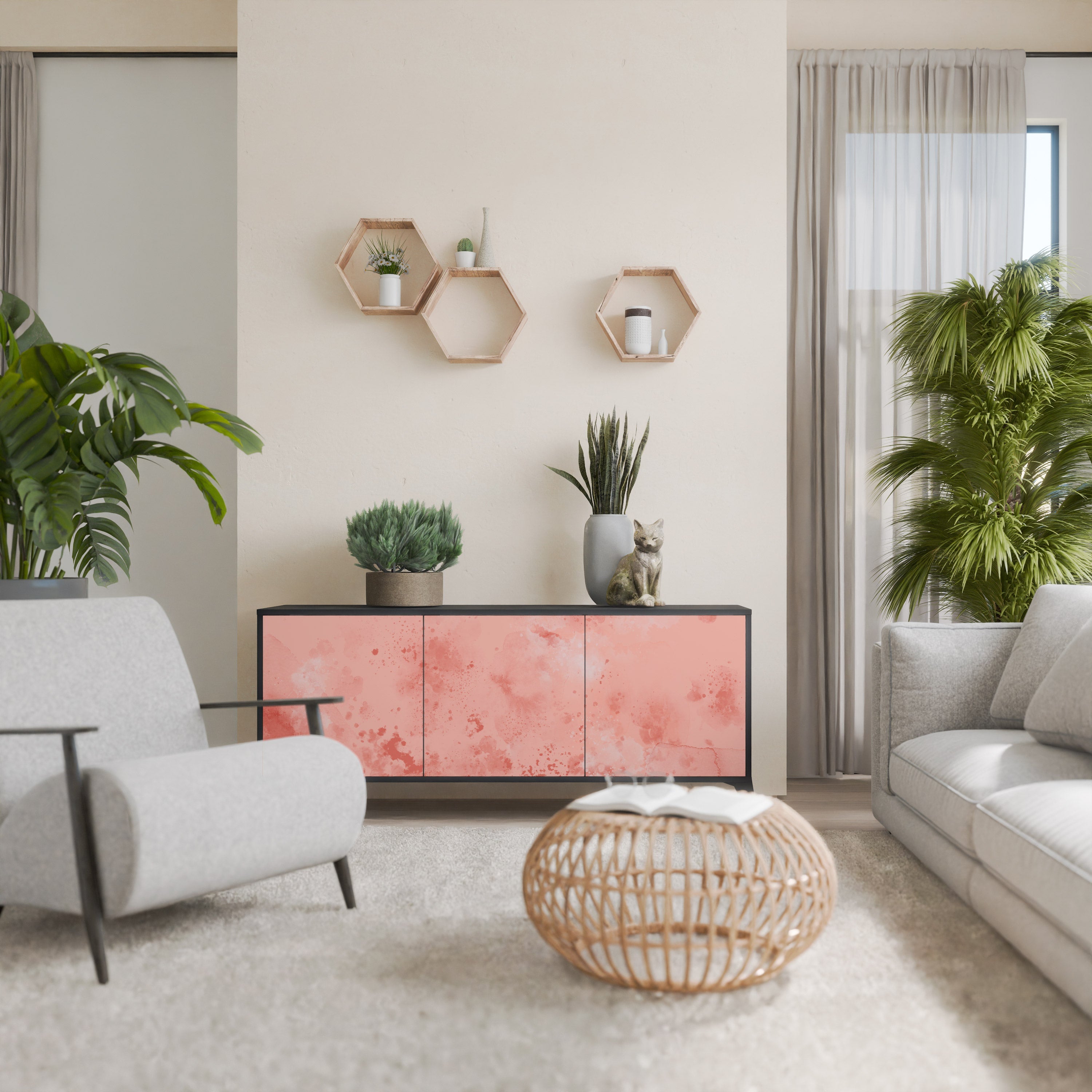 Buffet 3 portes CRANE DANCE en finition noire