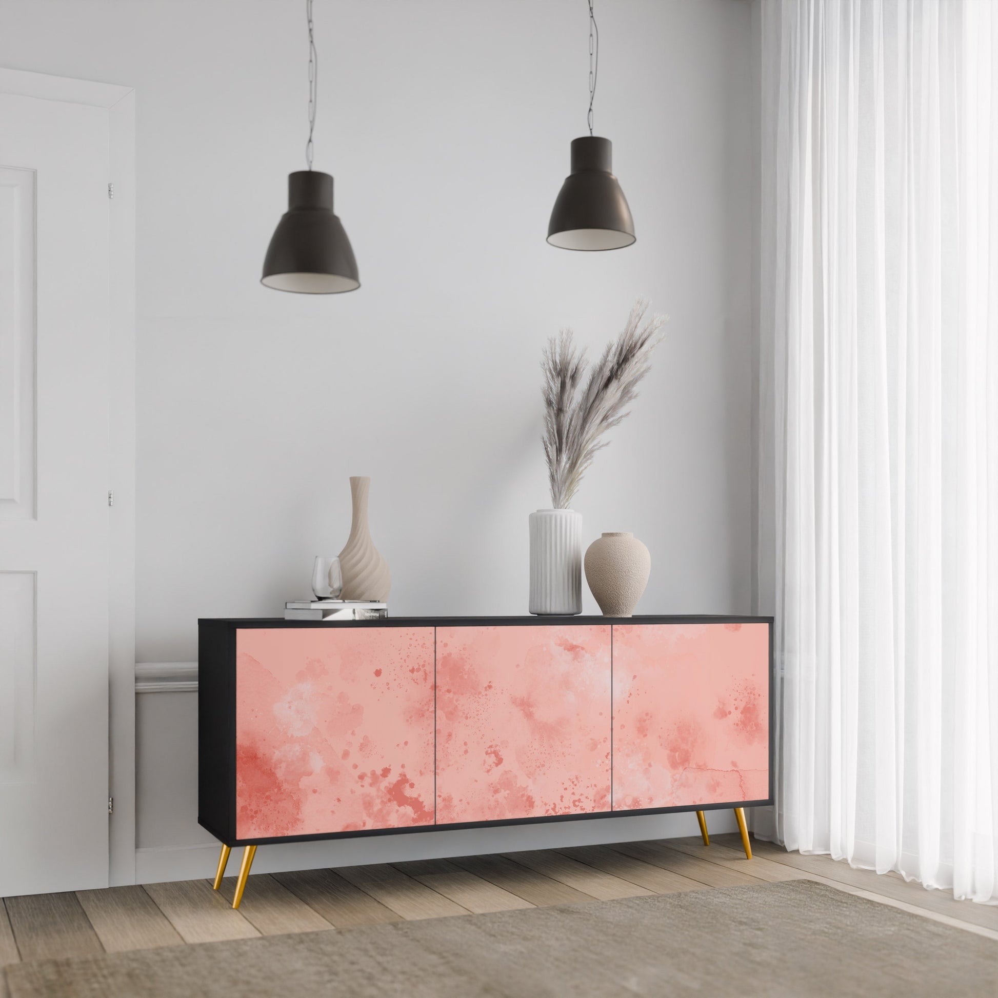 Buffet 3 portes CRANE DANCE en finition noire