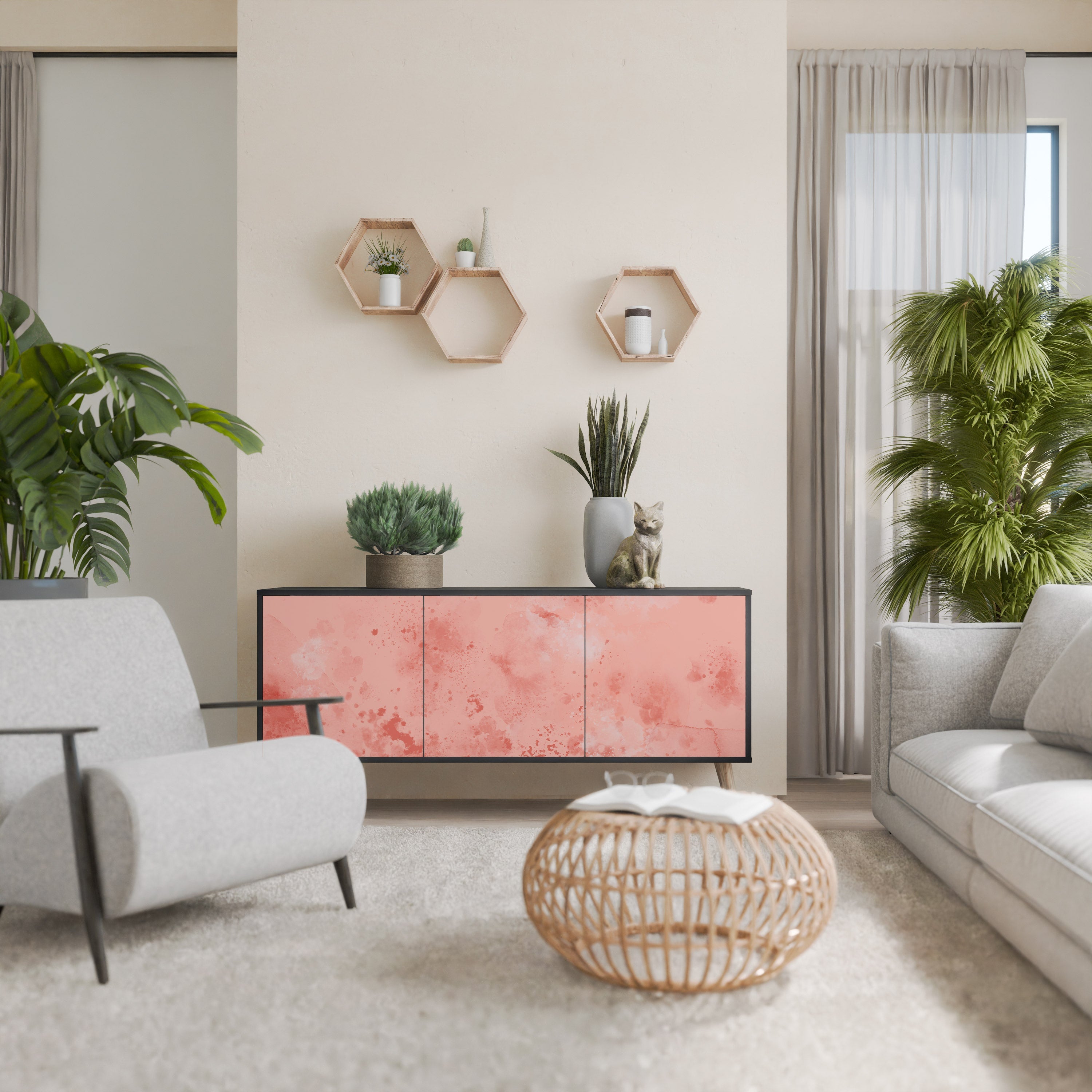 Buffet 3 portes CRANE DANCE en finition noire