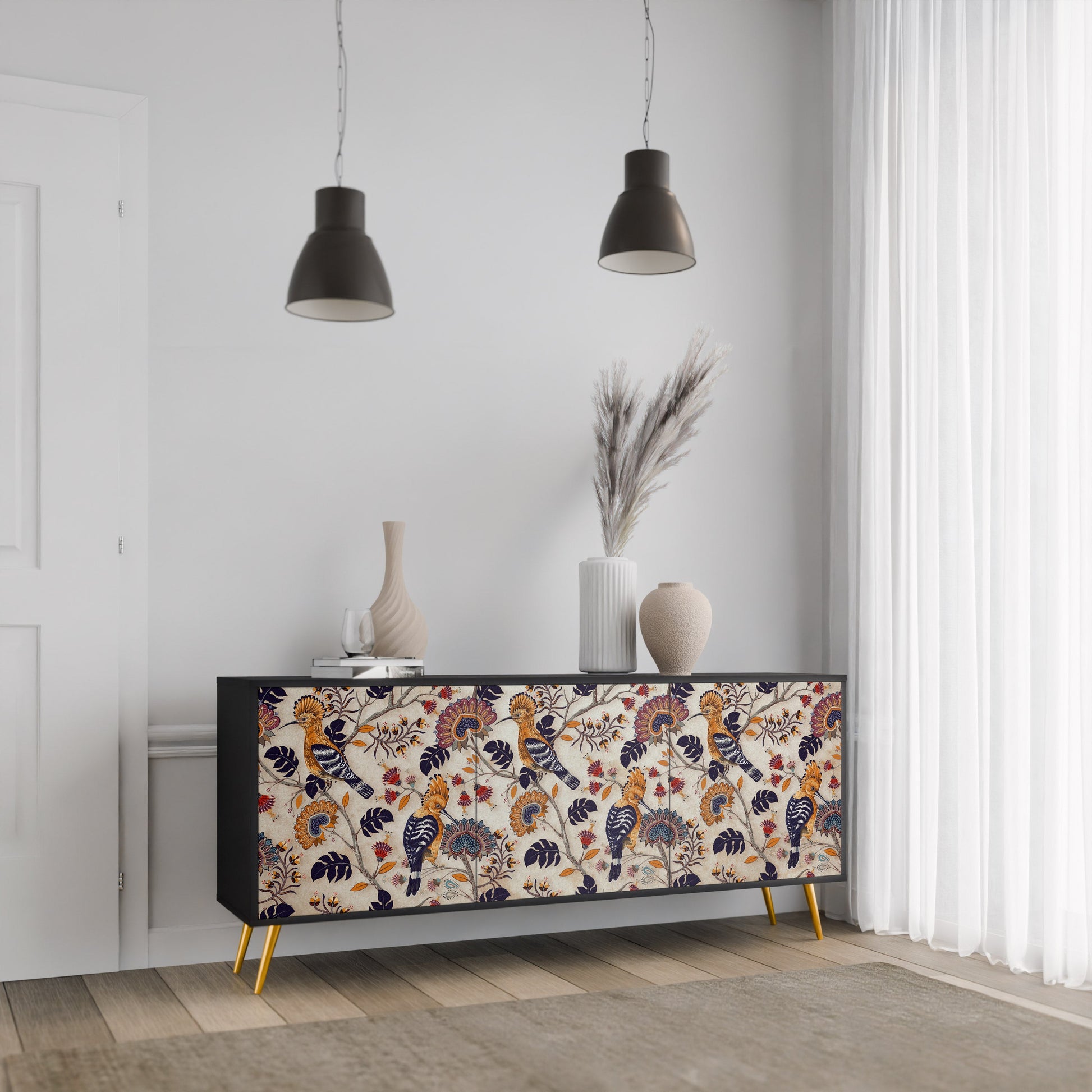 Buffet 3 portes EMINENT HOOPOE en finition noire