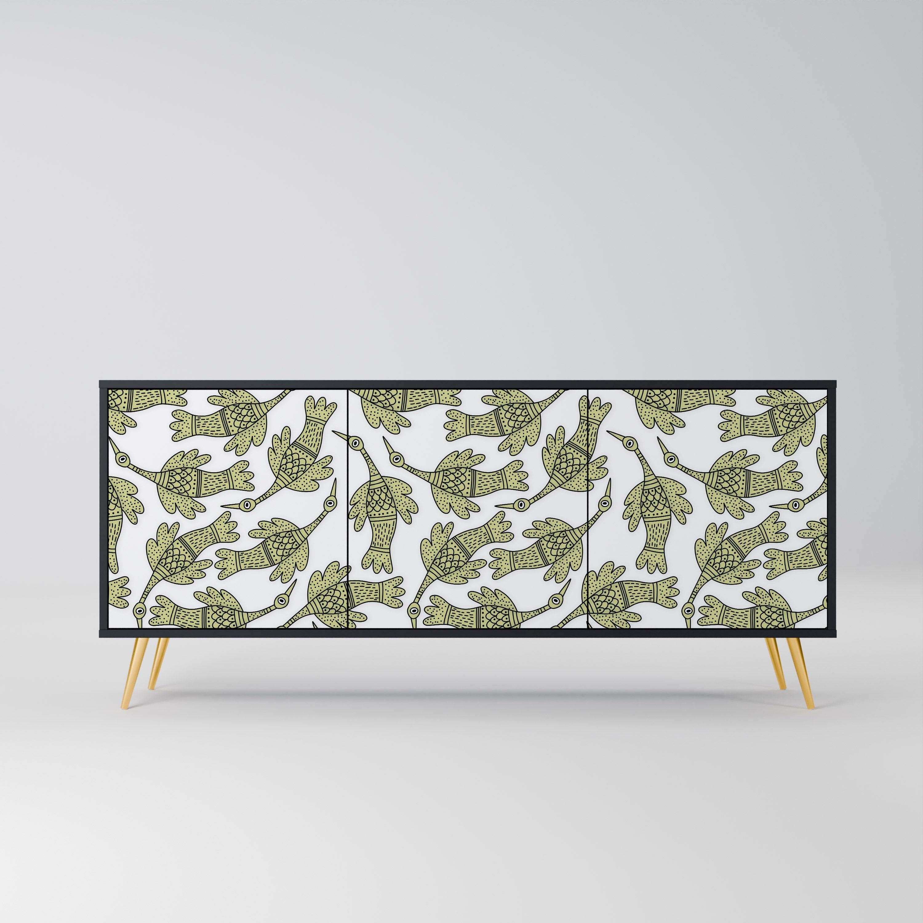 Buffet 3 portes SEEDLING SONGBIRD en finition noire