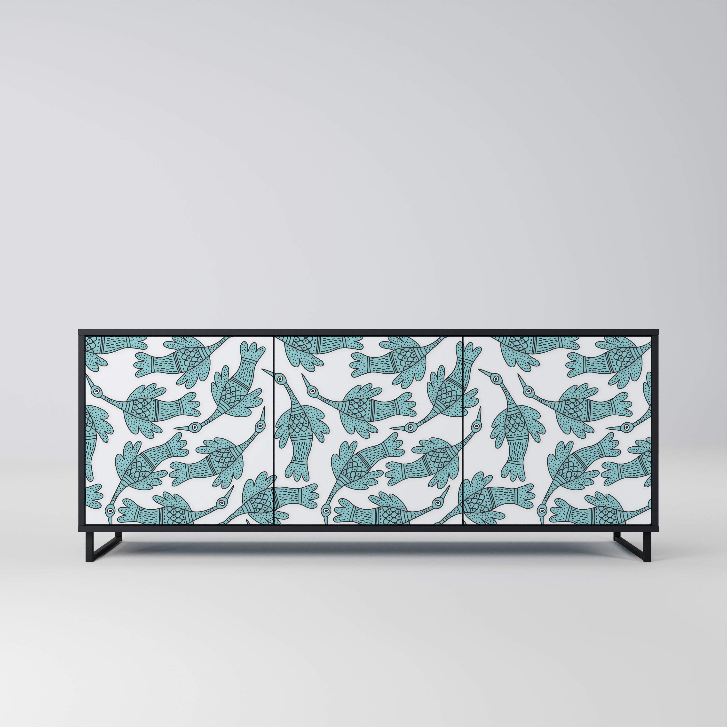 Buffet 3 portes WATERSPOUT SONGIBIRD en finition noire