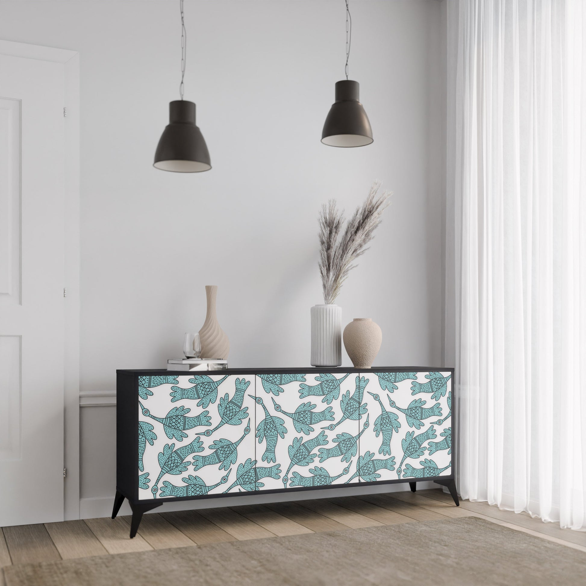 Buffet 3 portes WATERSPOUT SONGIBIRD en finition noire