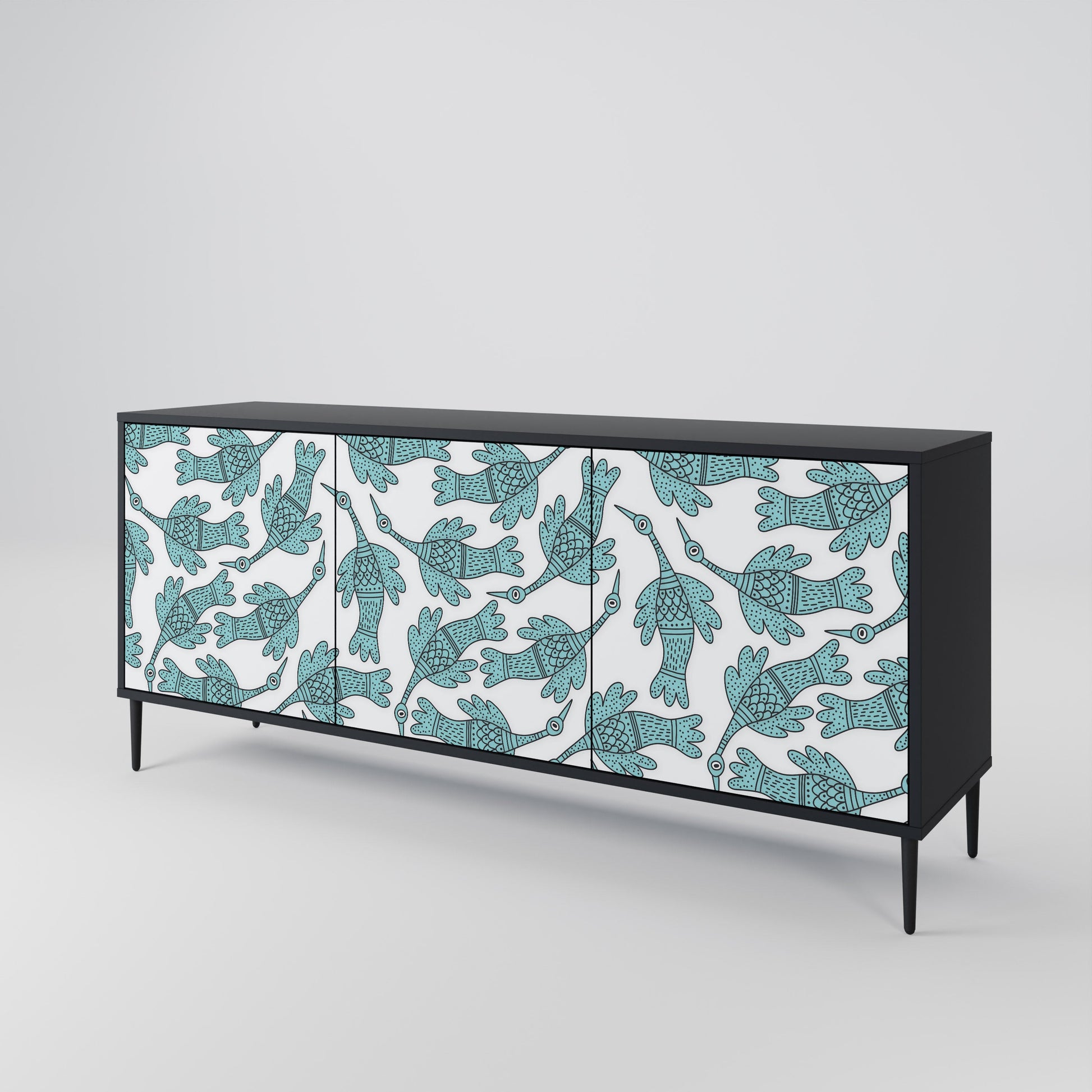 Buffet 3 portes WATERSPOUT SONGIBIRD en finition noire