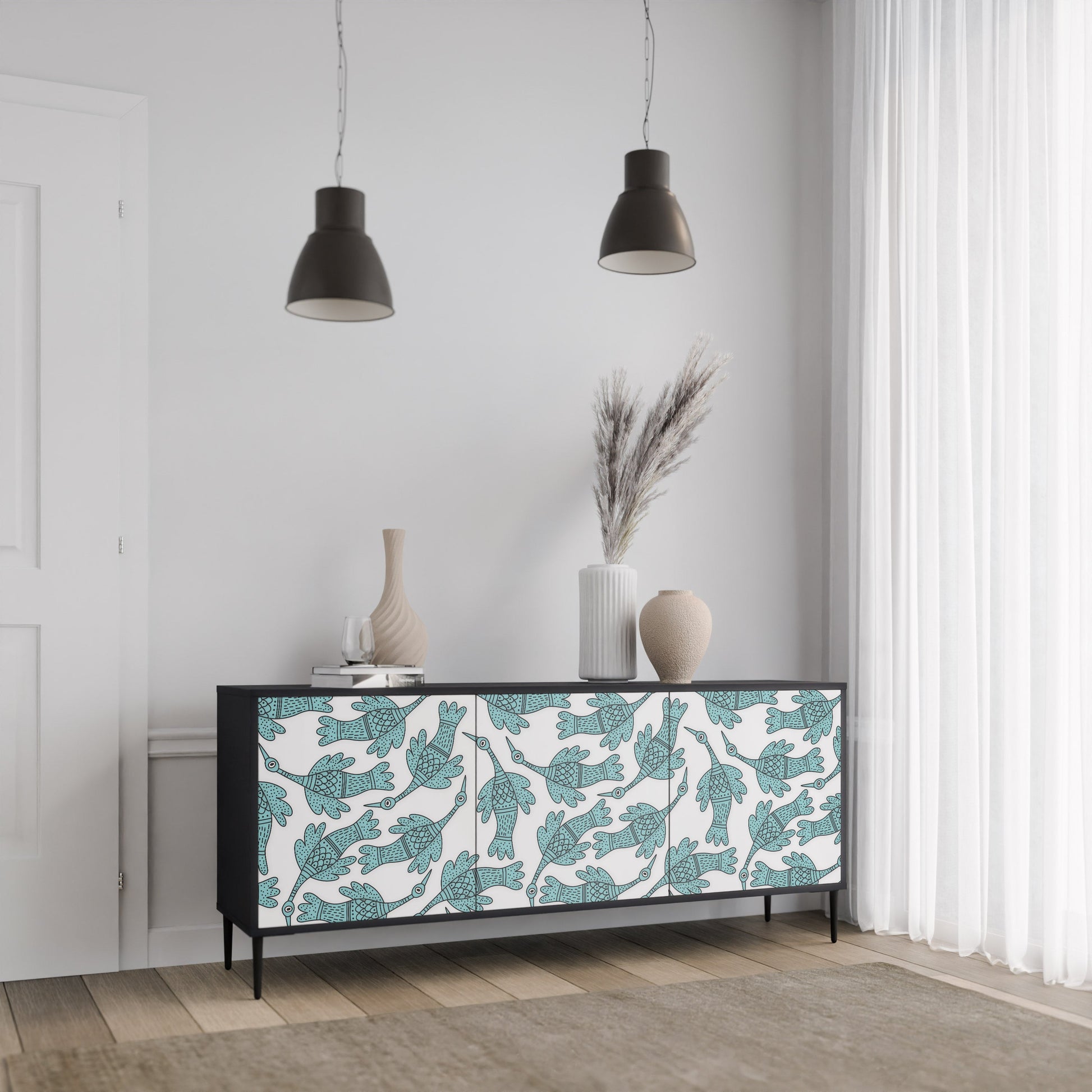 Buffet 3 portes WATERSPOUT SONGIBIRD en finition noire