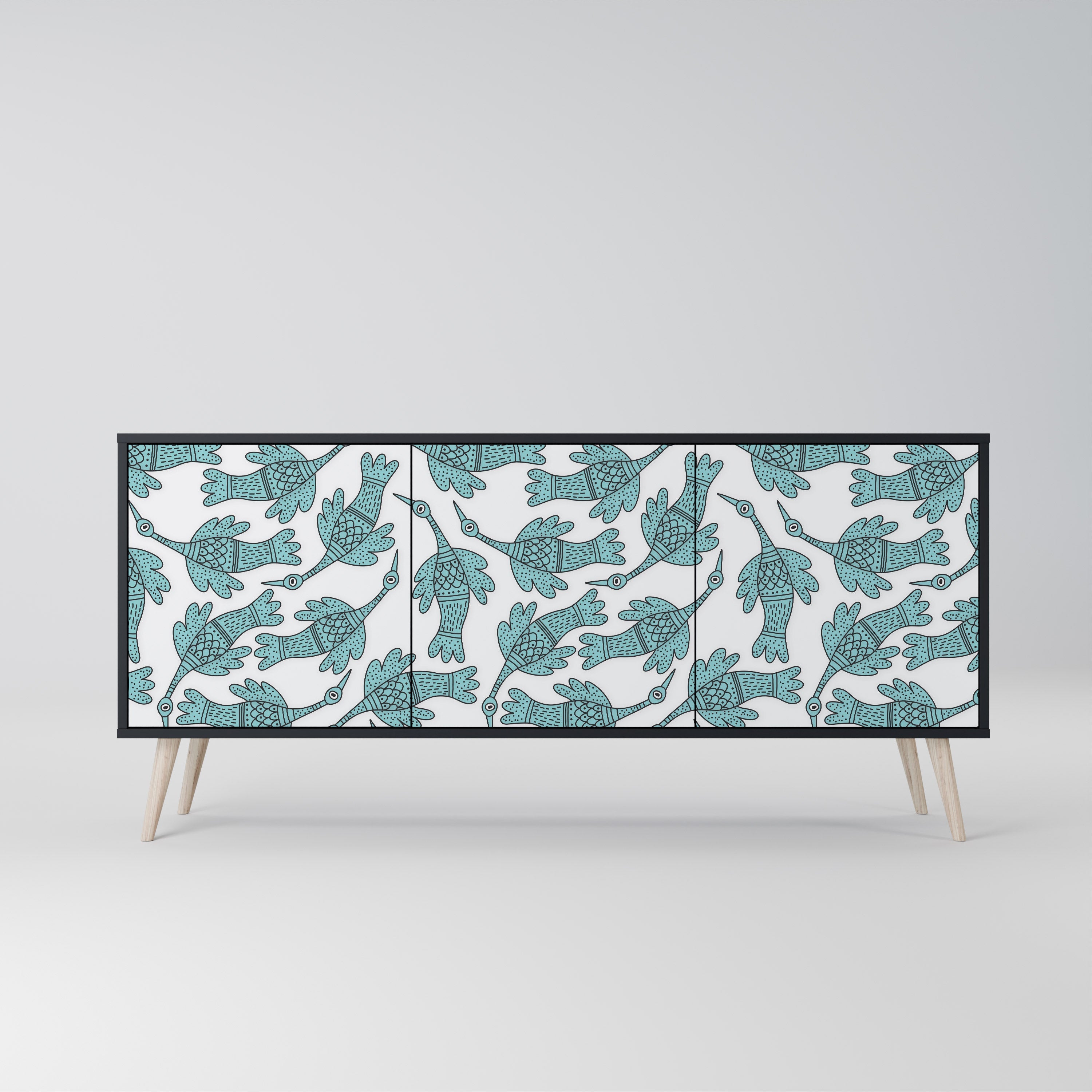 Buffet 3 portes WATERSPOUT SONGIBIRD en finition noire