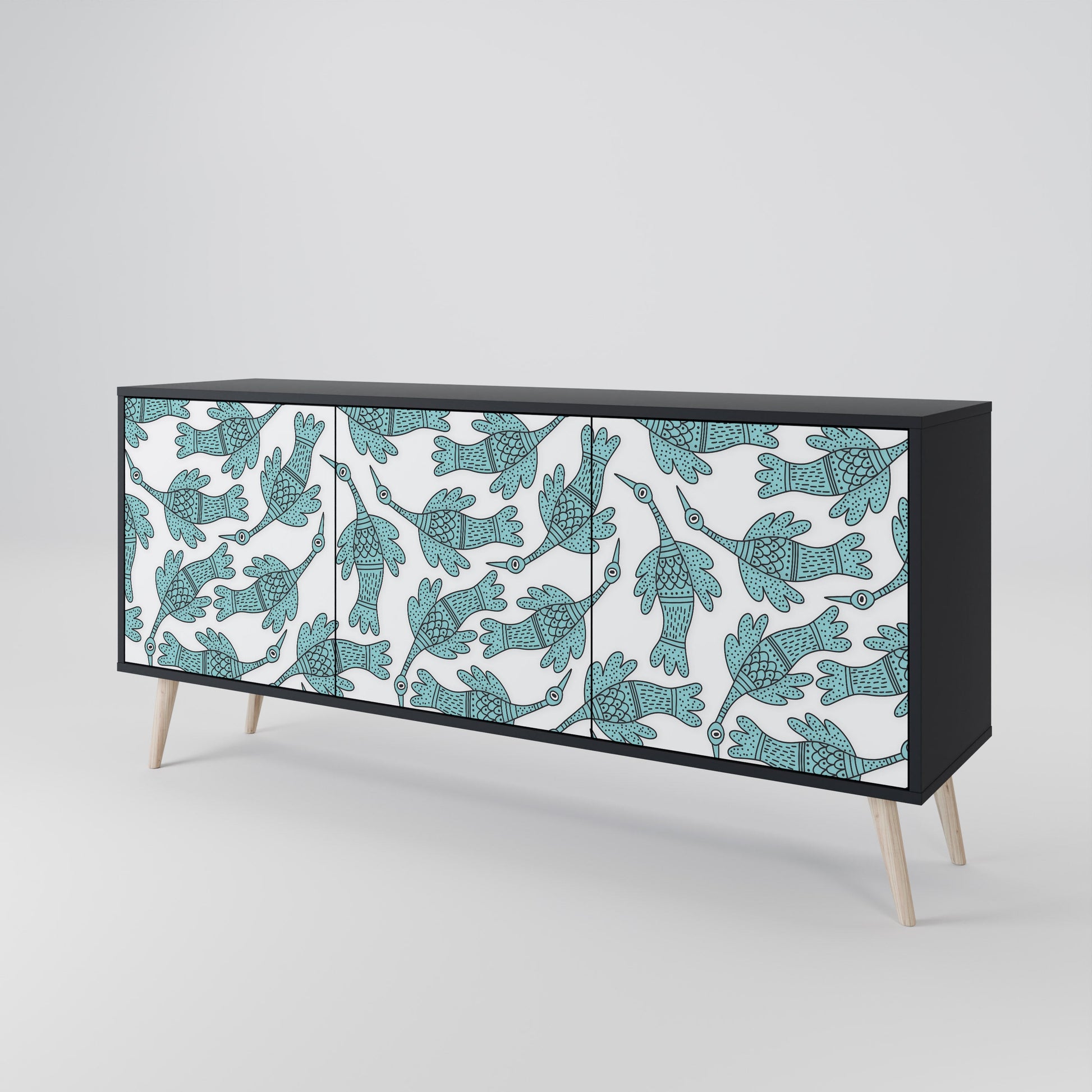 Buffet 3 portes WATERSPOUT SONGIBIRD en finition noire