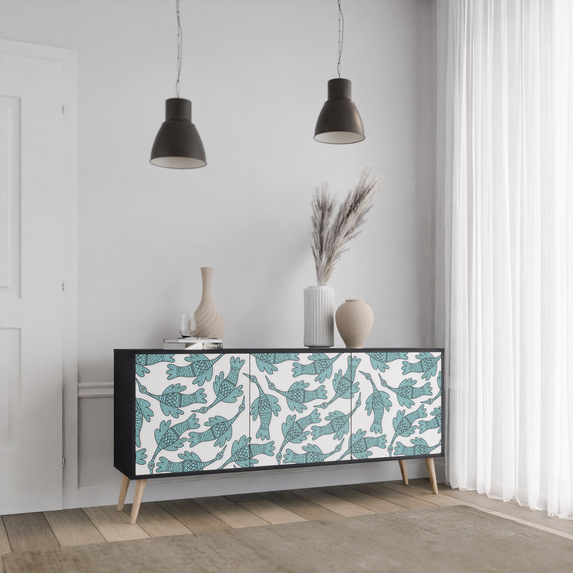 Buffet 3 portes WATERSPOUT SONGIBIRD en finition noire