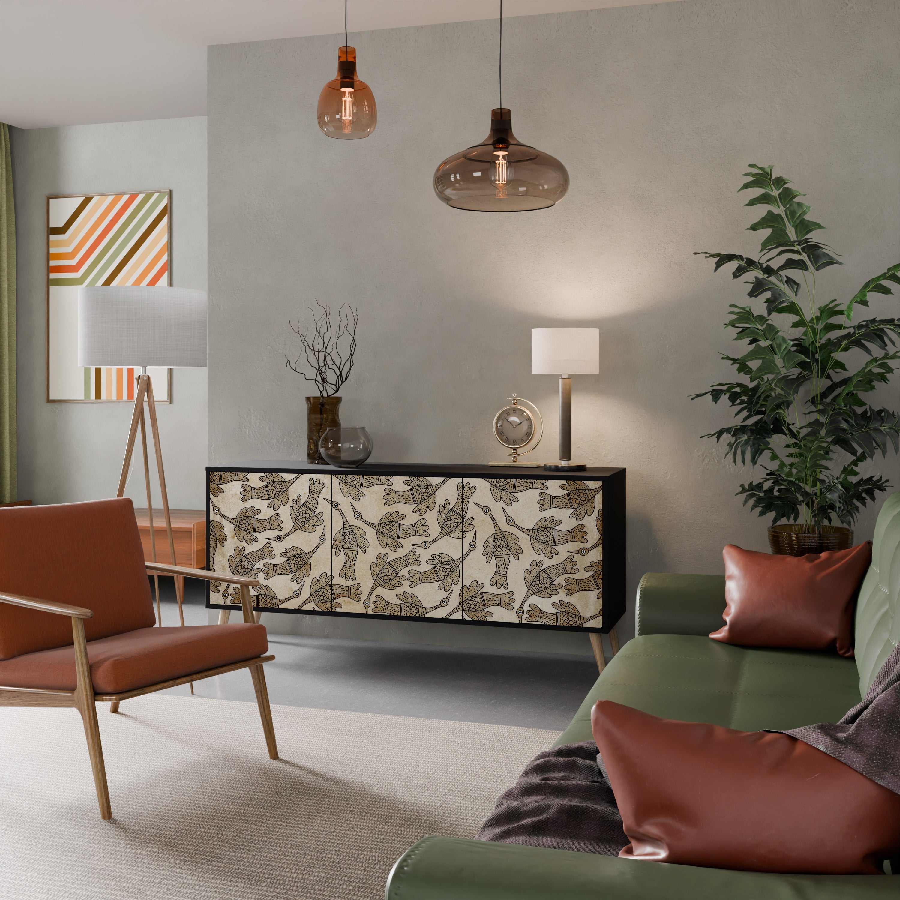 Buffet 3 portes ALMONDINE SONGBIRD finition noire