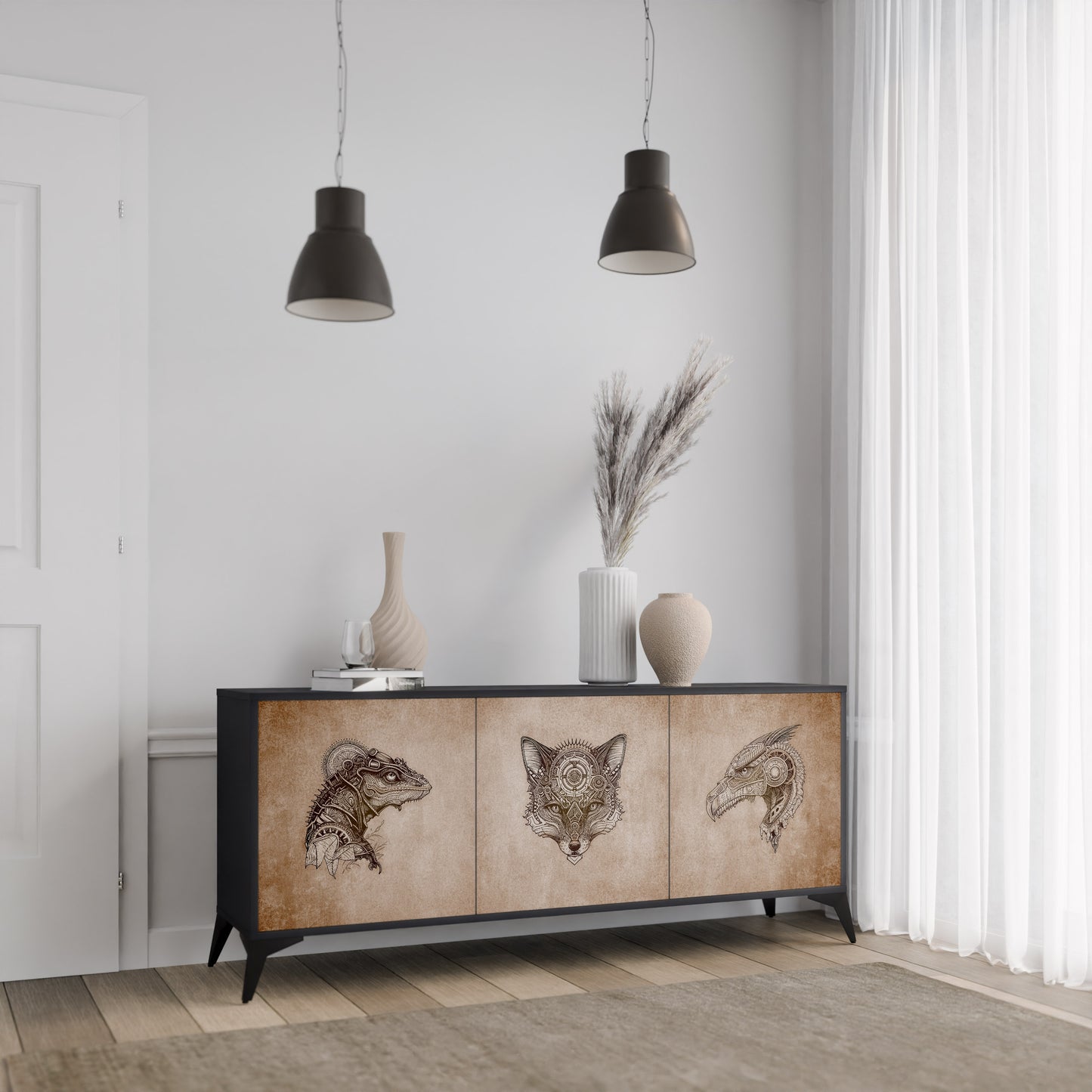STEAMPUNK CLAN 3-Door Sideboard