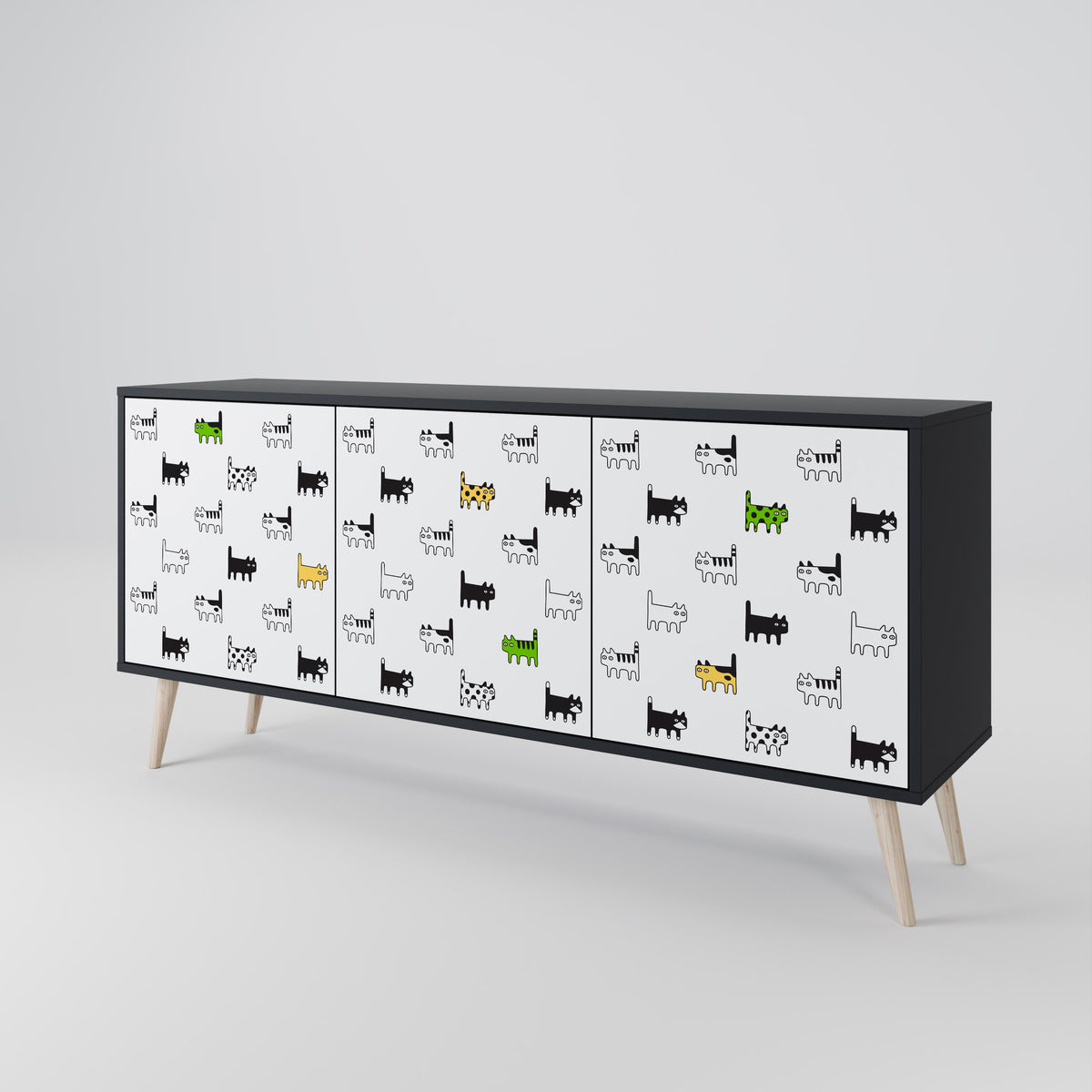 CATS COMPILATION 3-Door Sideboard