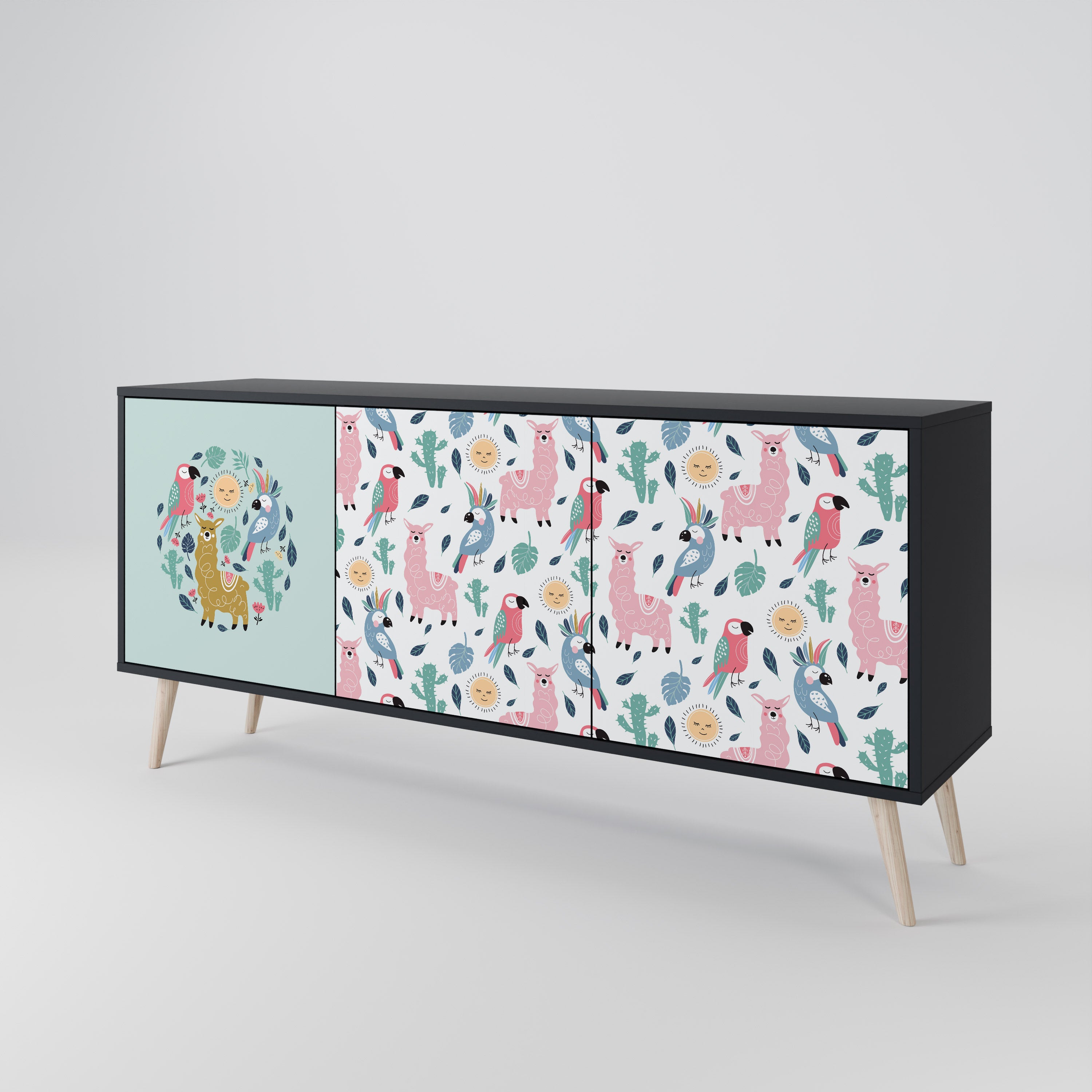COLORFUL ALPACAS 3-Door Sideboard