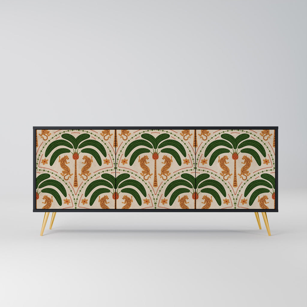 Buffet 3 portes DANCING PREDATORS en finition noire