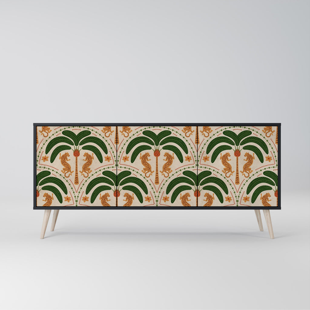 Buffet 3 portes DANCING PREDATORS en finition noire