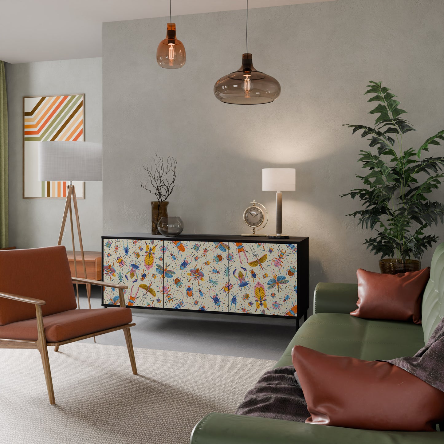 COLORFUL INSECTS 3-Door Sideboard