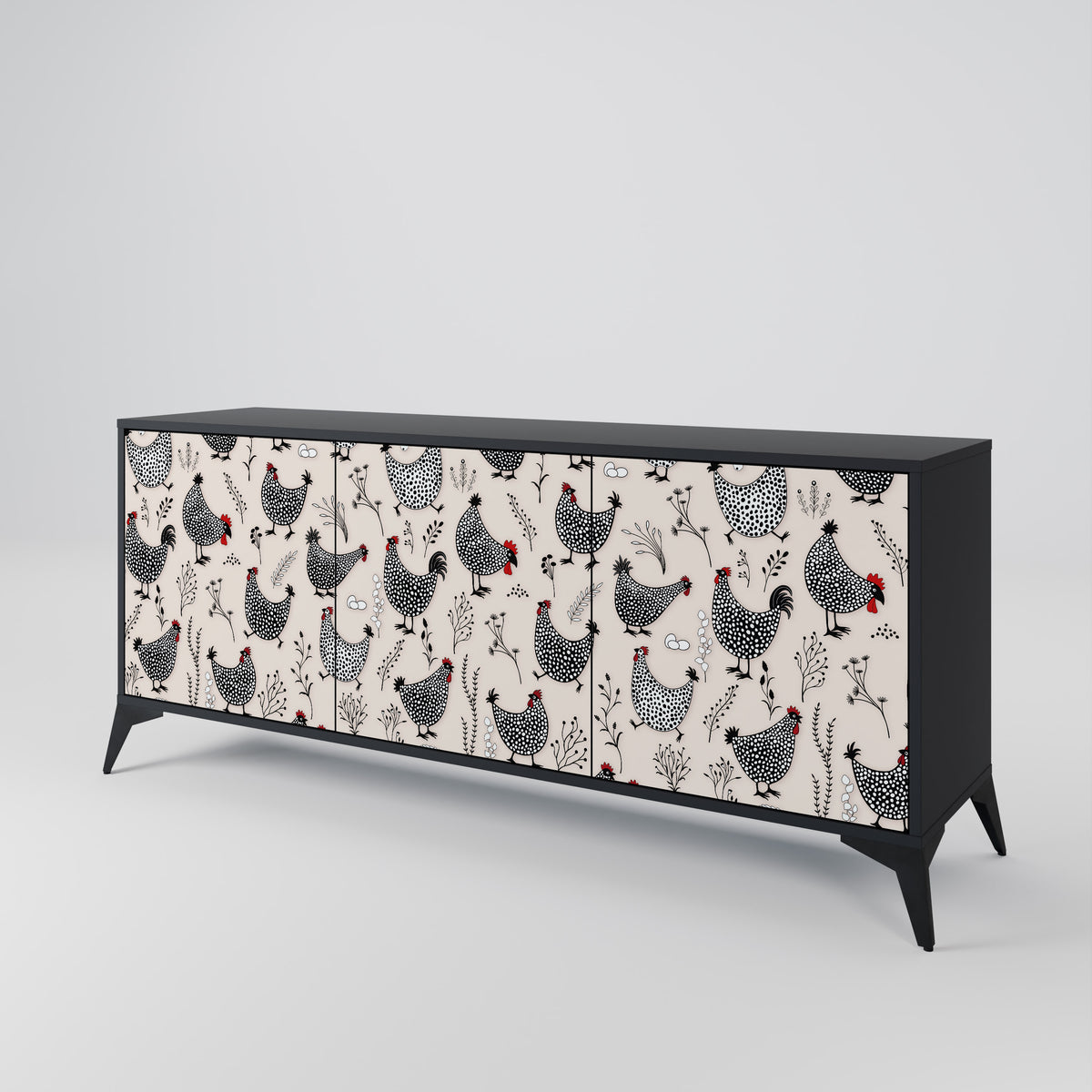 HAPPY HENS 3-Door Sideboard