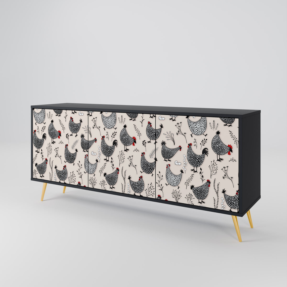 HAPPY HENS 3-Door Sideboard