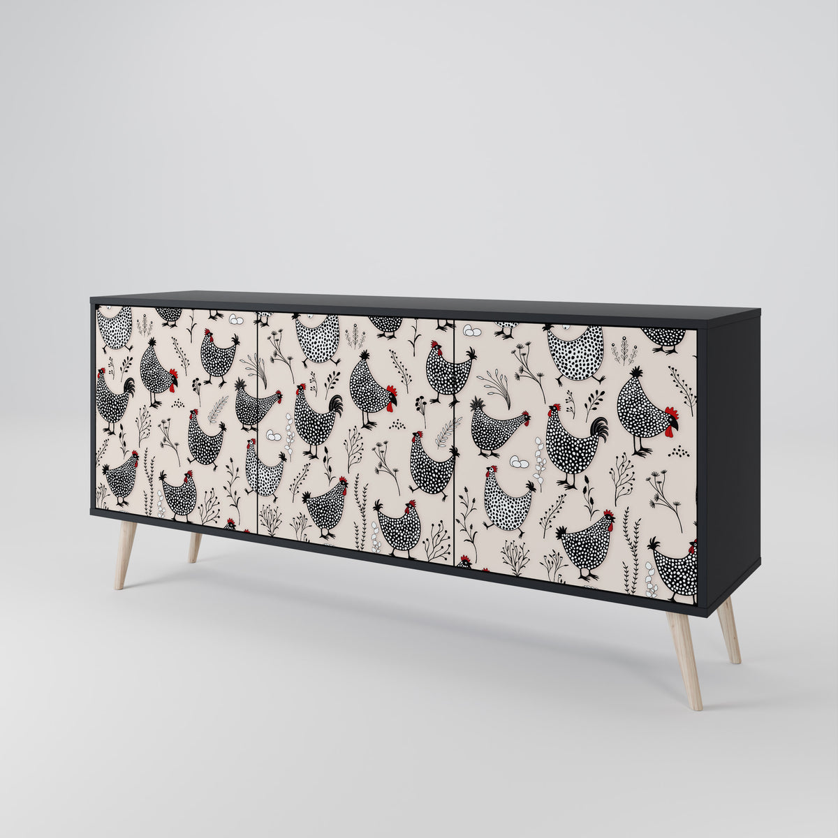 HAPPY HENS 3-Door Sideboard