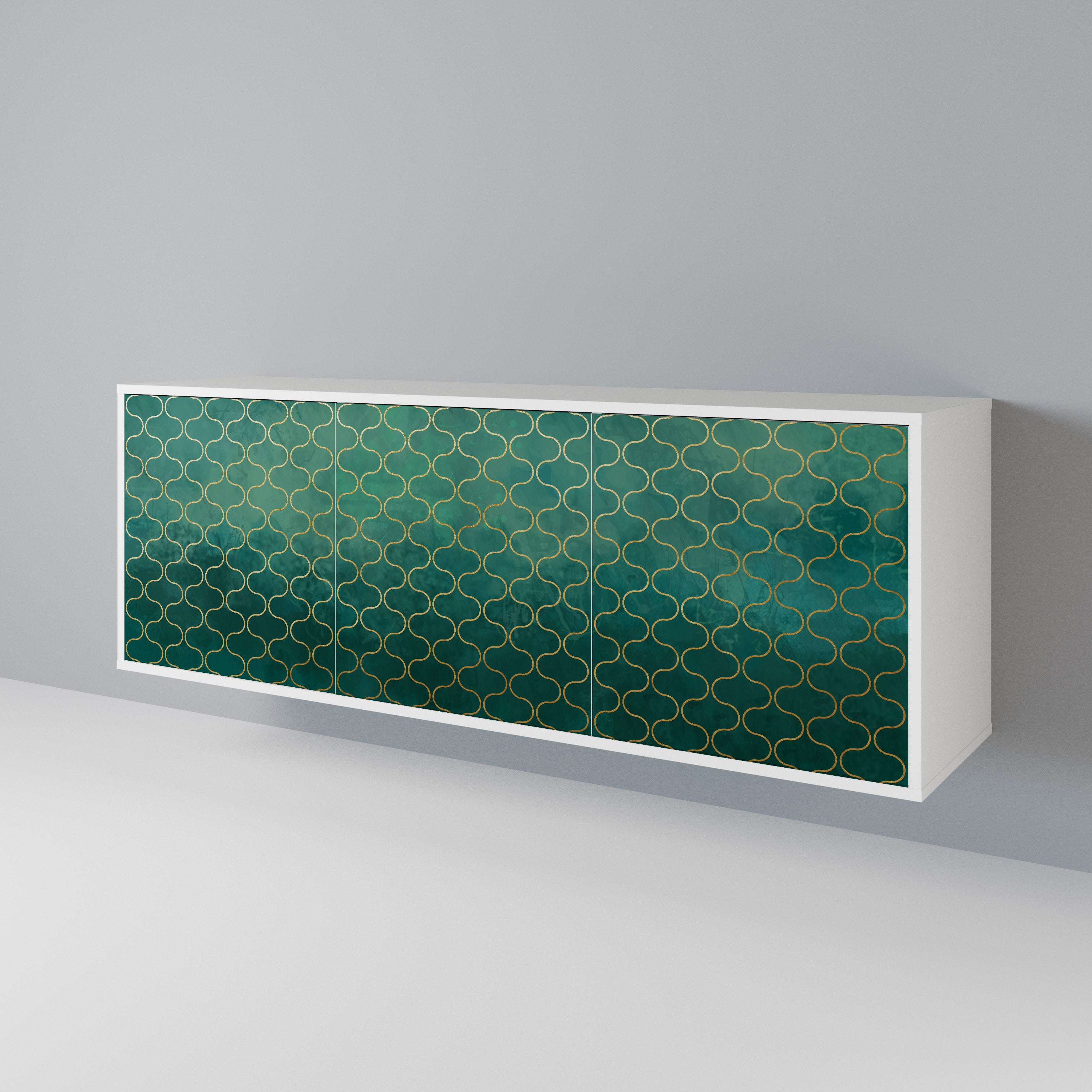 TESSELATED GREENERY 3-Door Sideboard