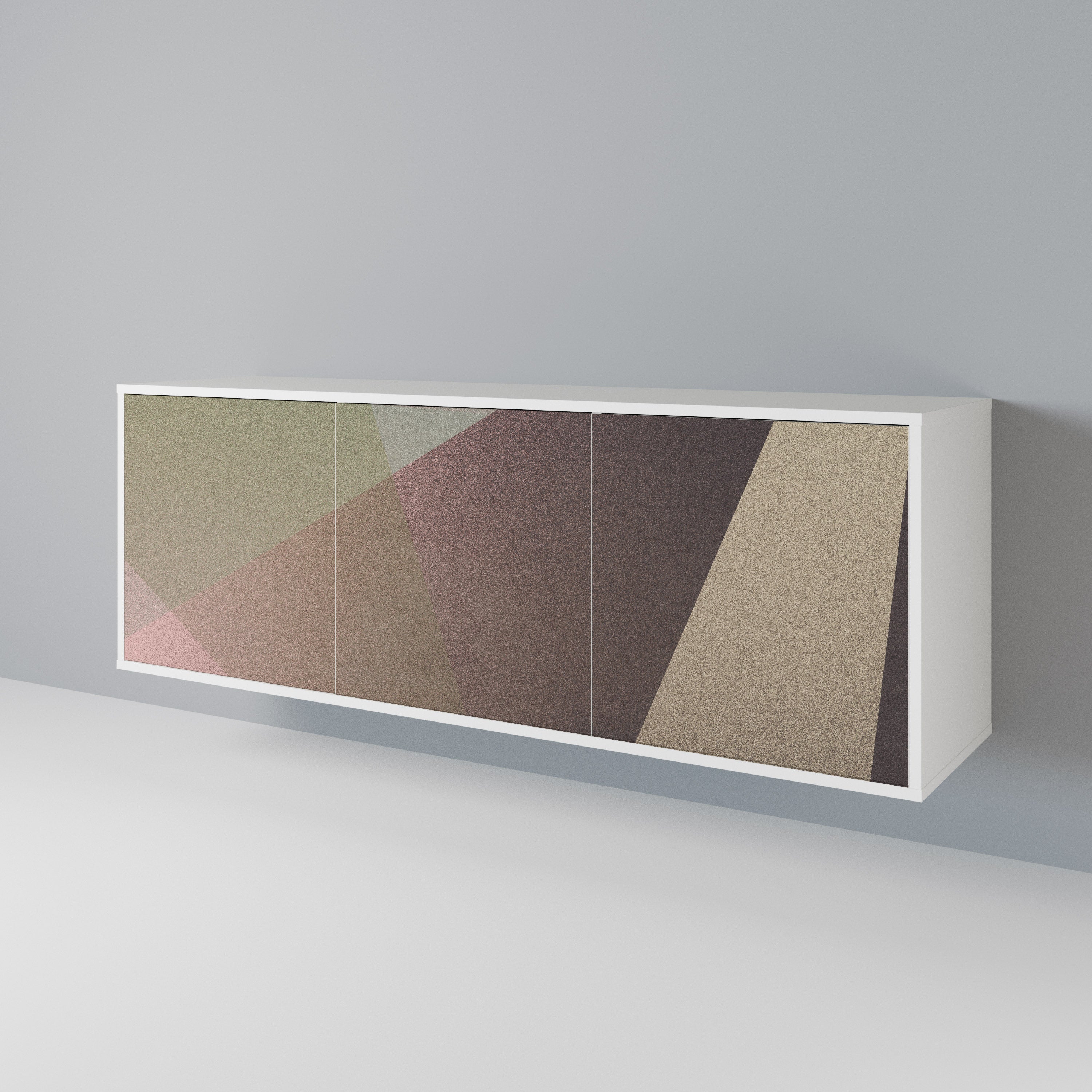BEIGE GEOMETRY 3-Door Sideboard