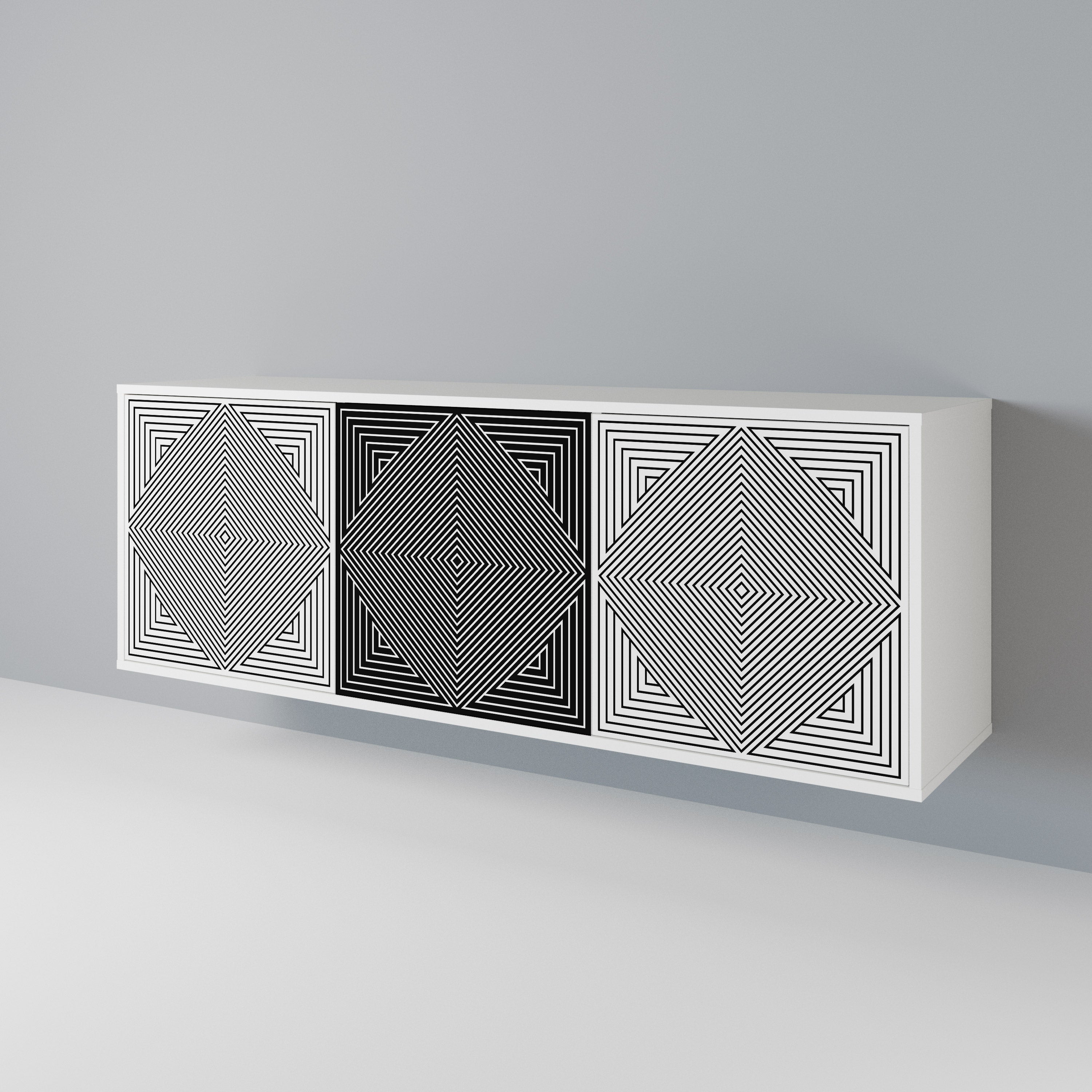 POLYGON ILLUSION 3-Door Sideboard