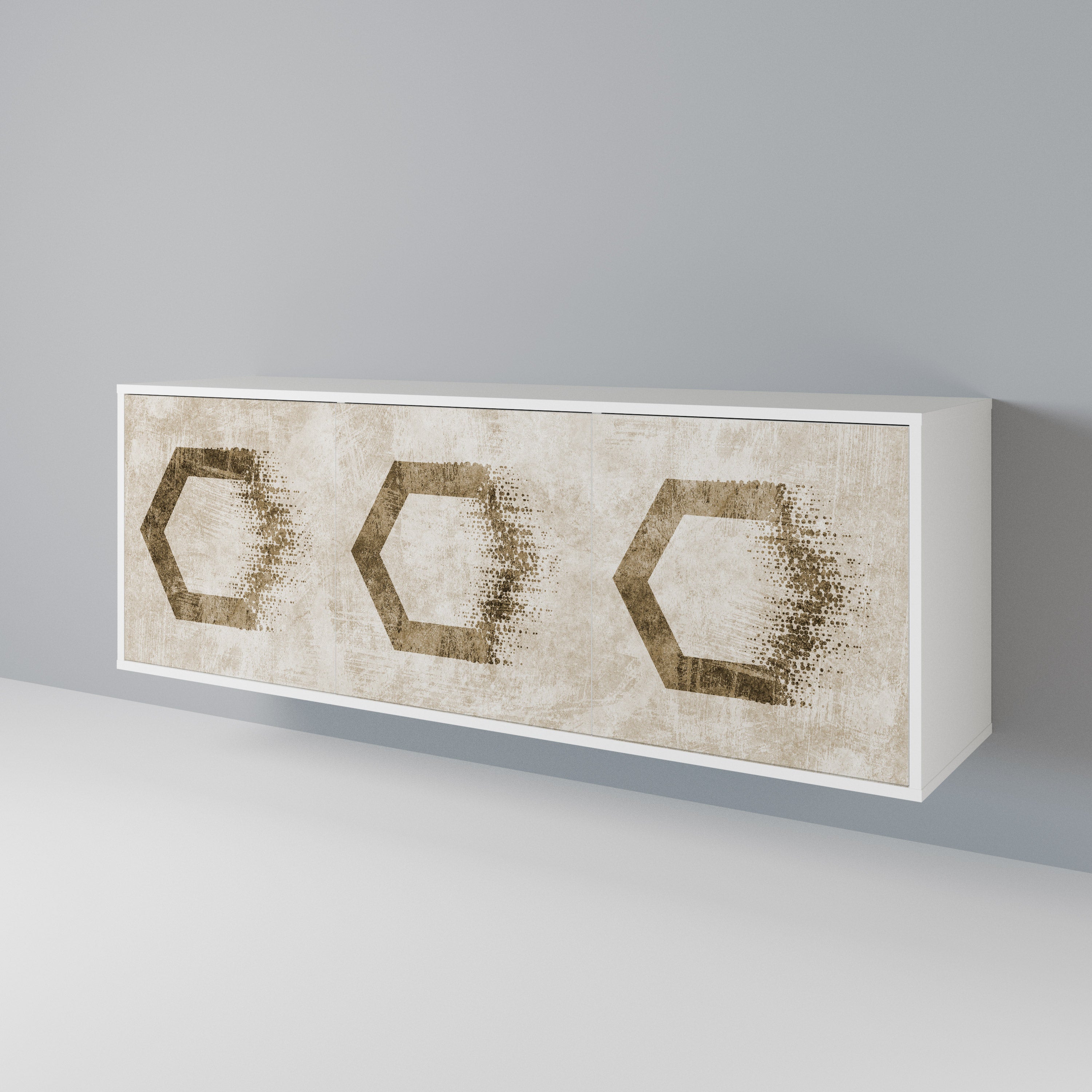 HEXAGONAL SHAPES 3-Door Sideboard