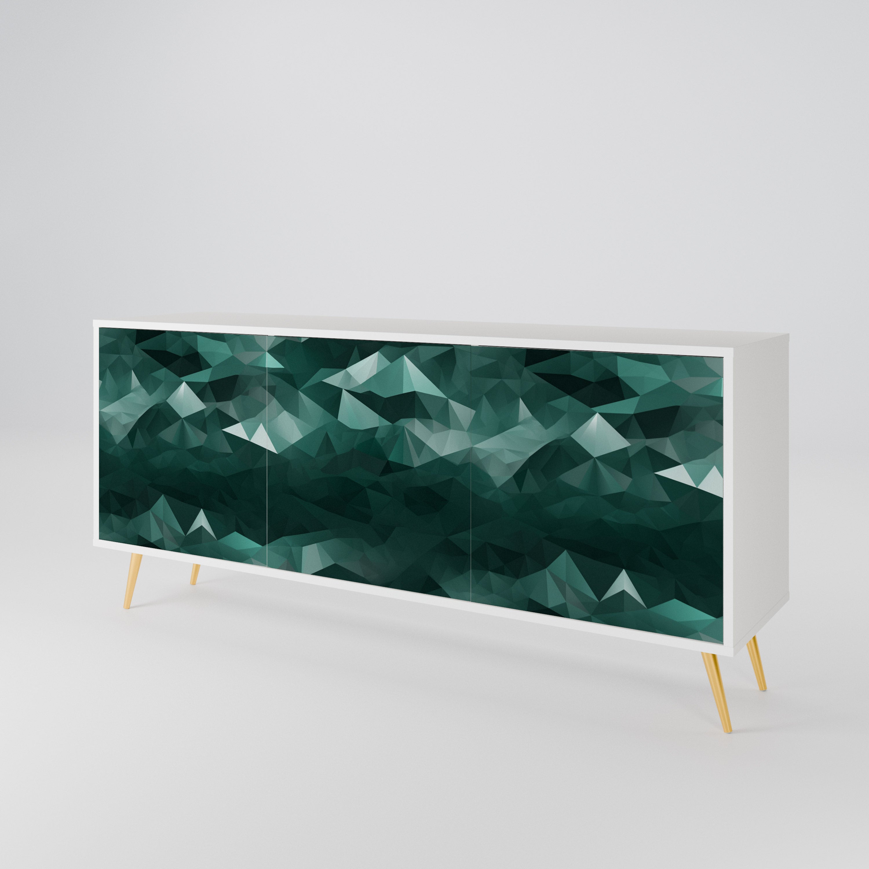 POLYGONAL FLOATING 3-Door Sideboard