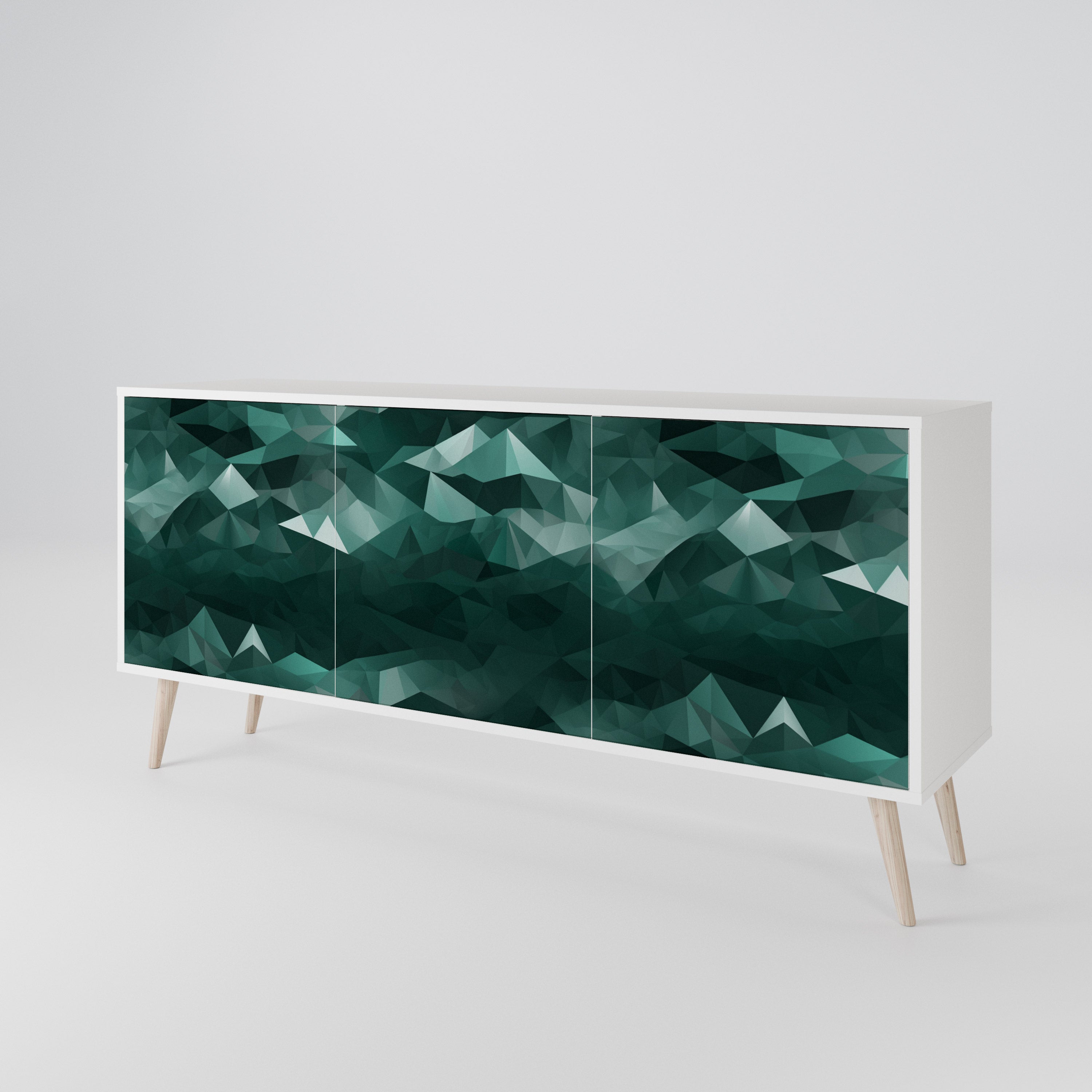 POLYGONAL FLOATING 3-Door Sideboard