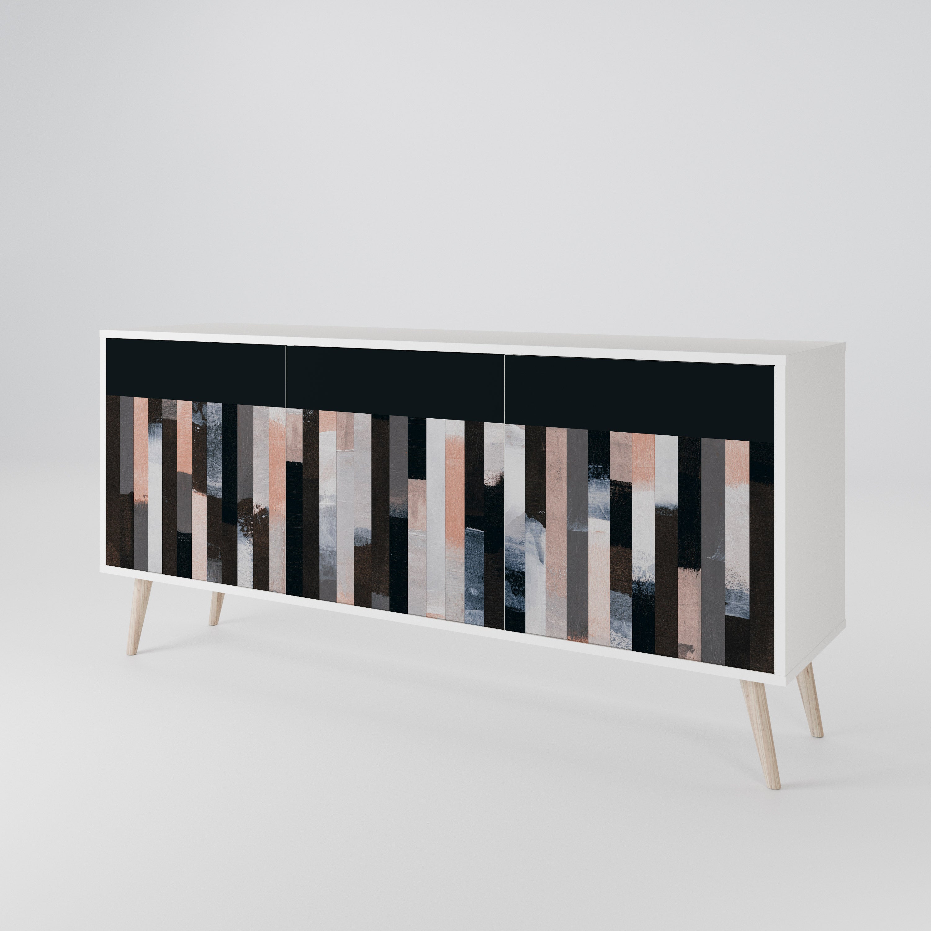 COLLAGE OF RECTANGLES 3-Door Sideboard