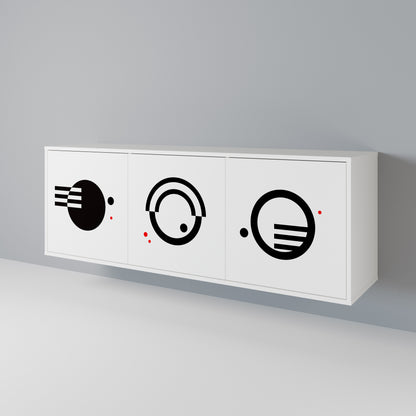 BLACK AND WHITE COMBINATION 3-Door Sideboard