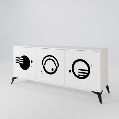 BLACK AND WHITE COMBINATION 3-Door Sideboard