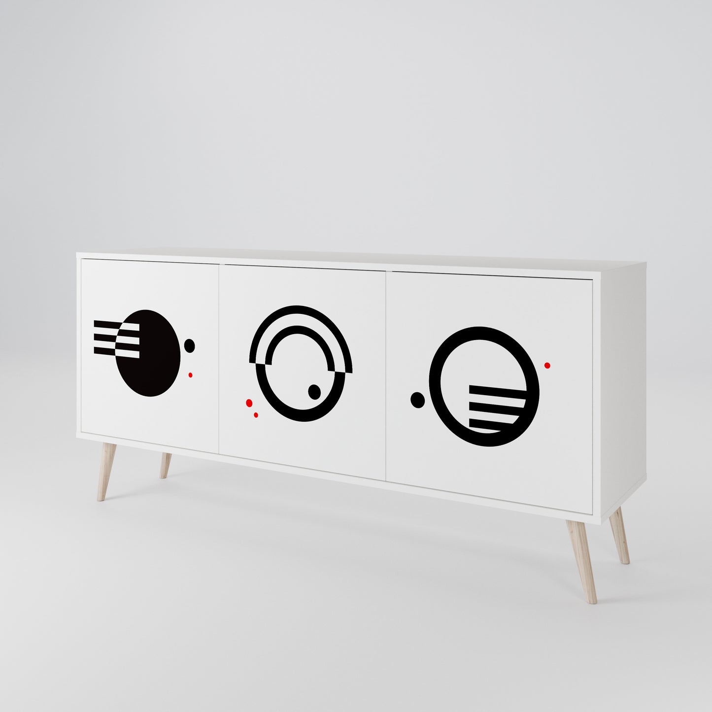BLACK AND WHITE COMBINATION 3-Door Sideboard