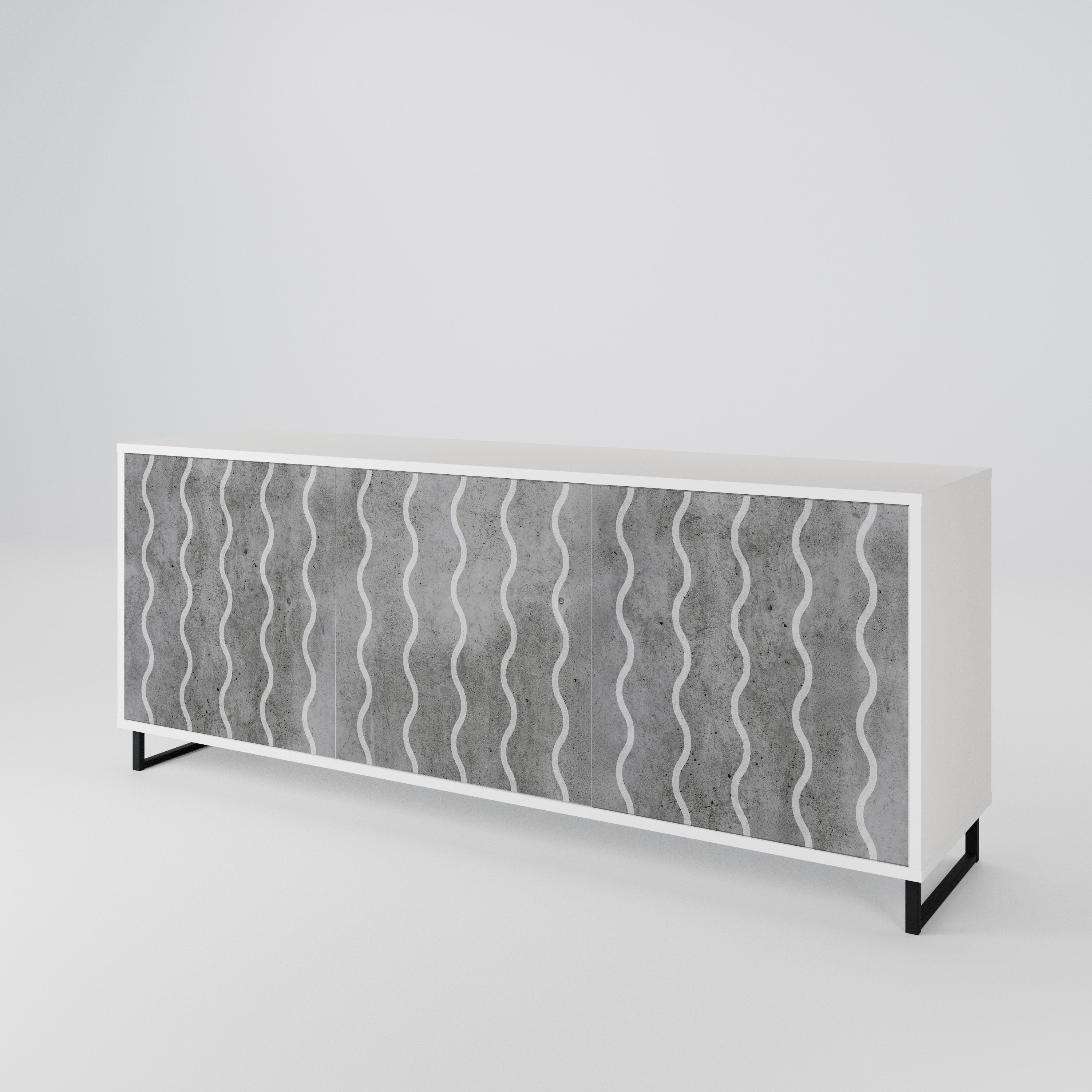 WAVES OF CONCRETE 3-Door Sideboard