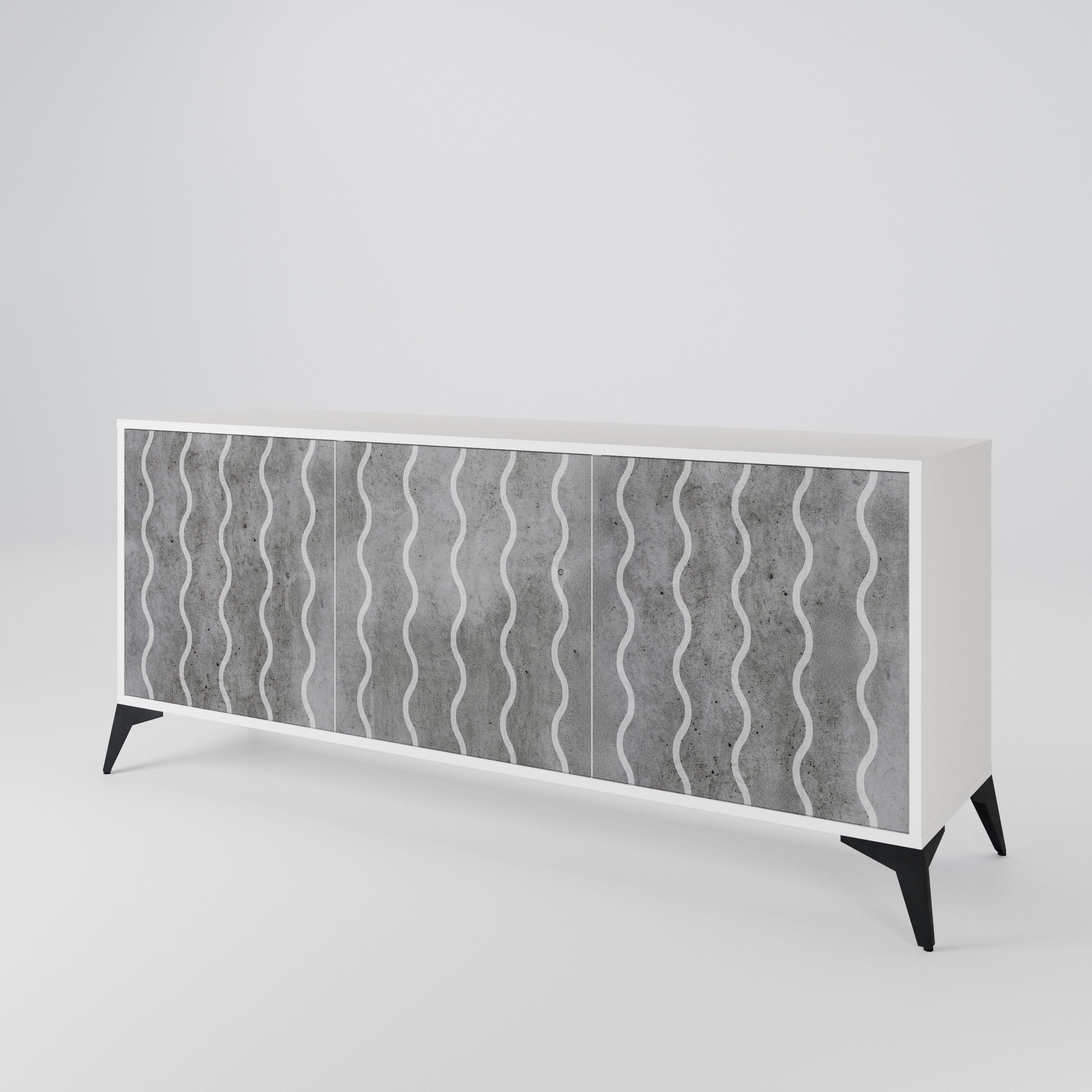 WAVES OF CONCRETE 3-Door Sideboard