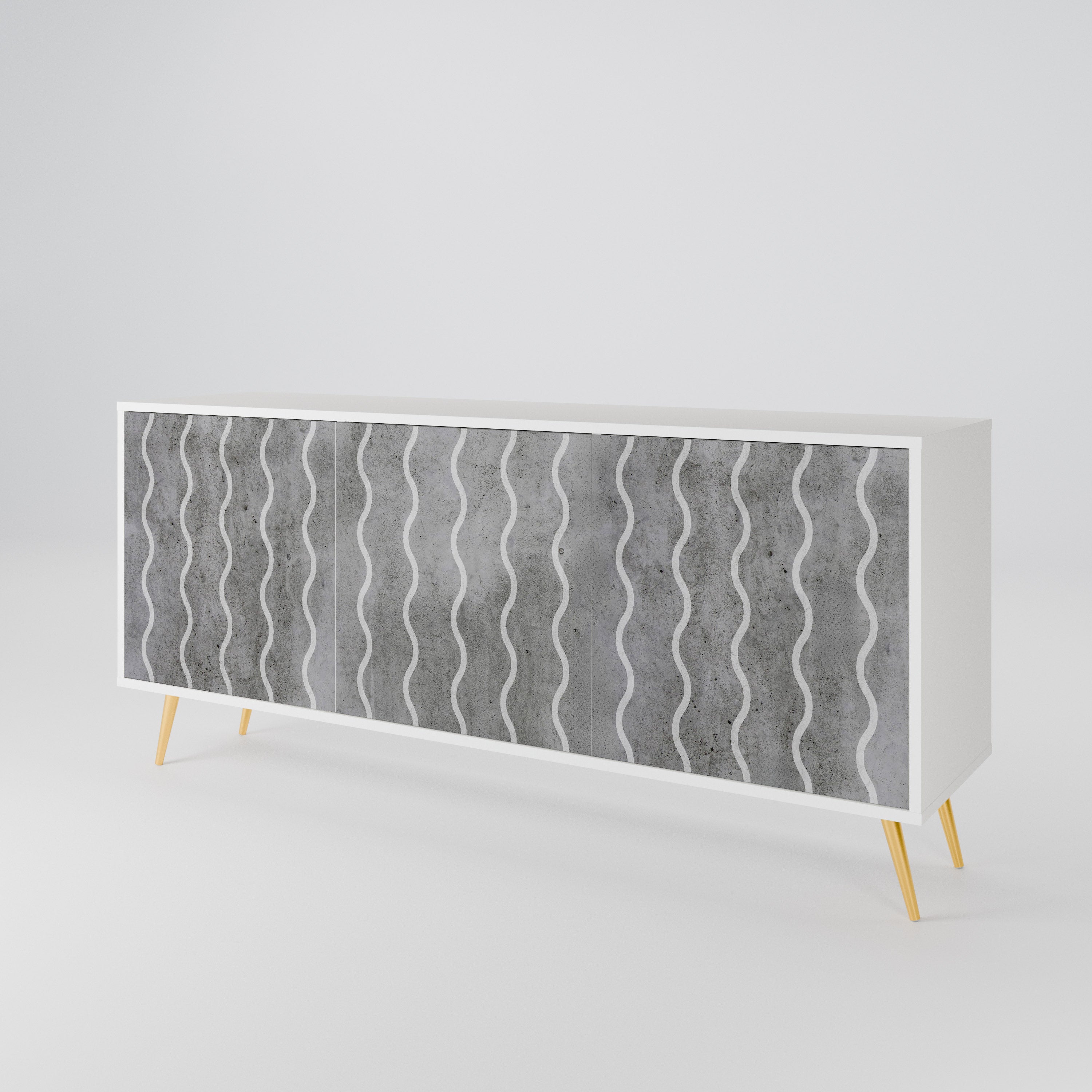 WAVES OF CONCRETE 3-Door Sideboard