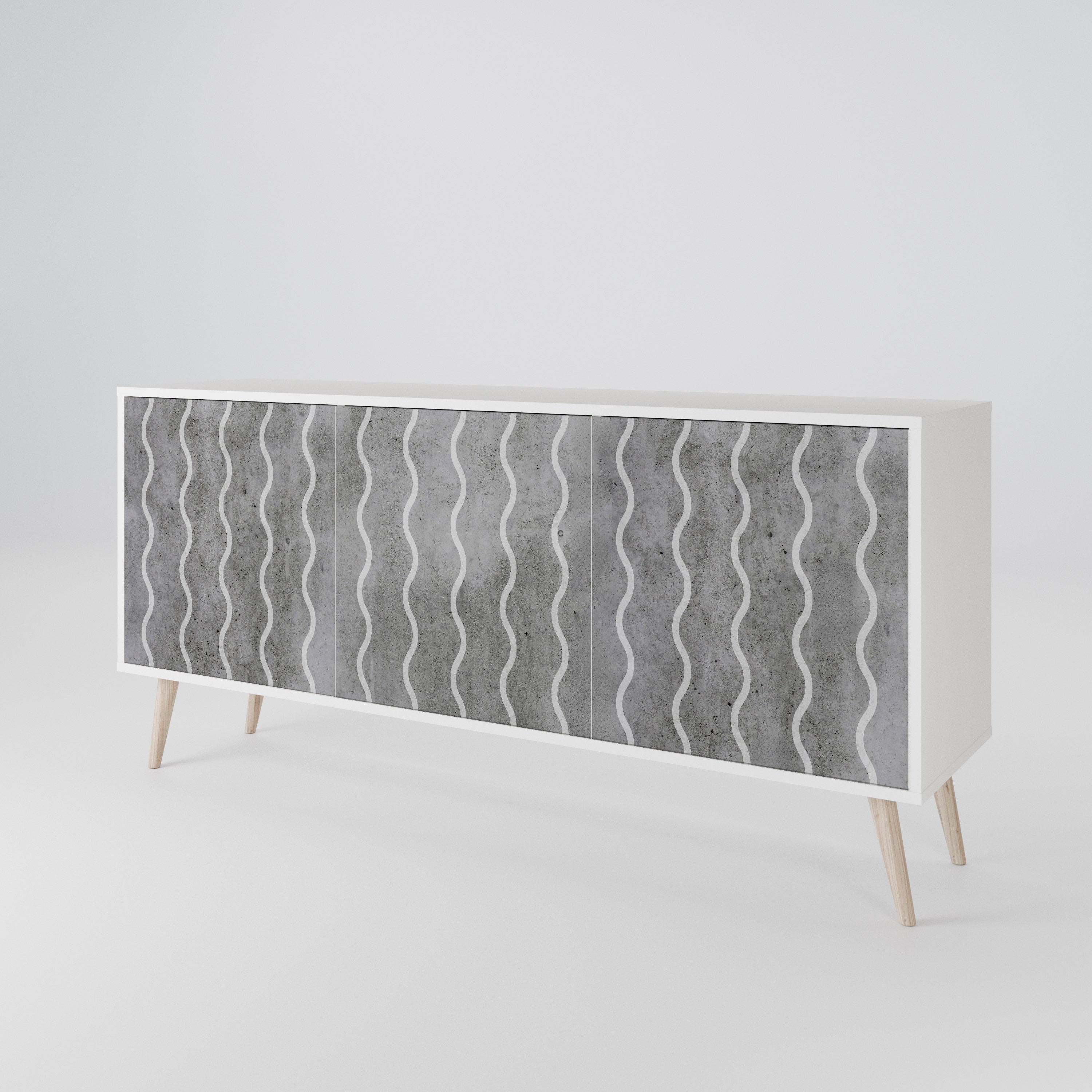 WAVES OF CONCRETE 3-Door Sideboard