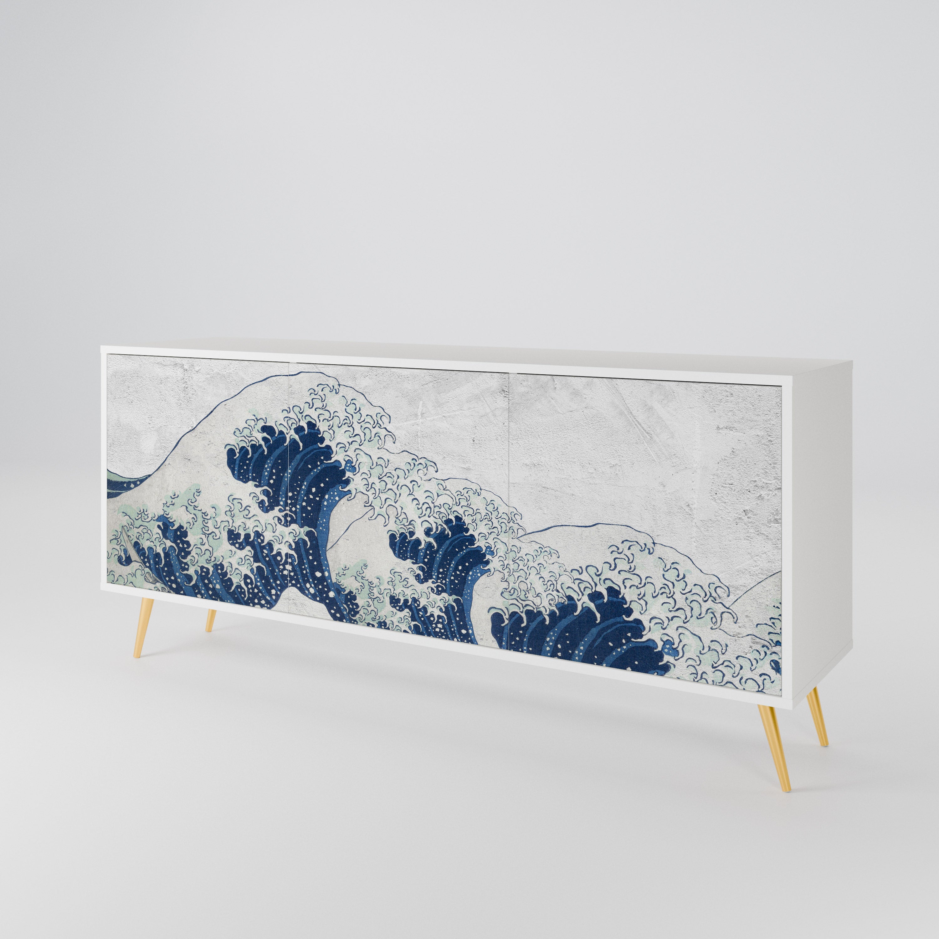 THE GREAT WAVE AT KANAGAWA 3-Door Sideboard