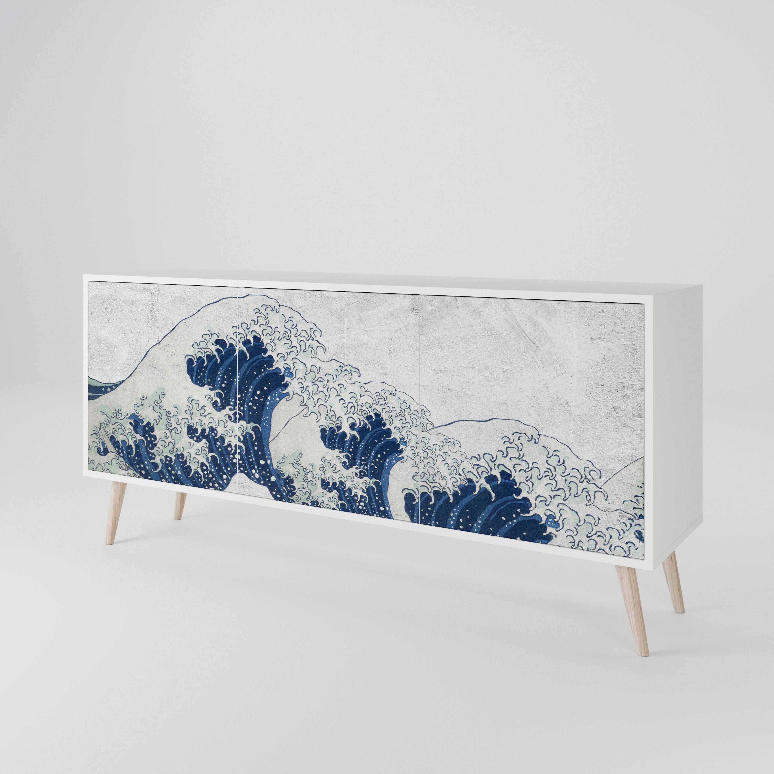 THE GREAT WAVE AT KANAGAWA 3-Door Sideboard